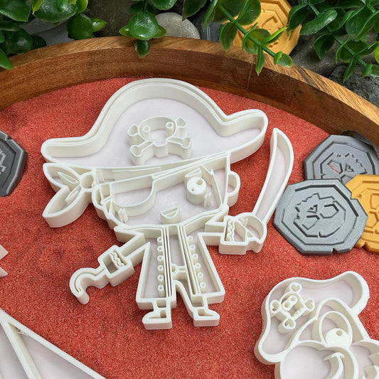 3D-printed pirates play sensory filling tray, 4-piece treasure-themed set for sand and rice tuff trays - view 2 of 13