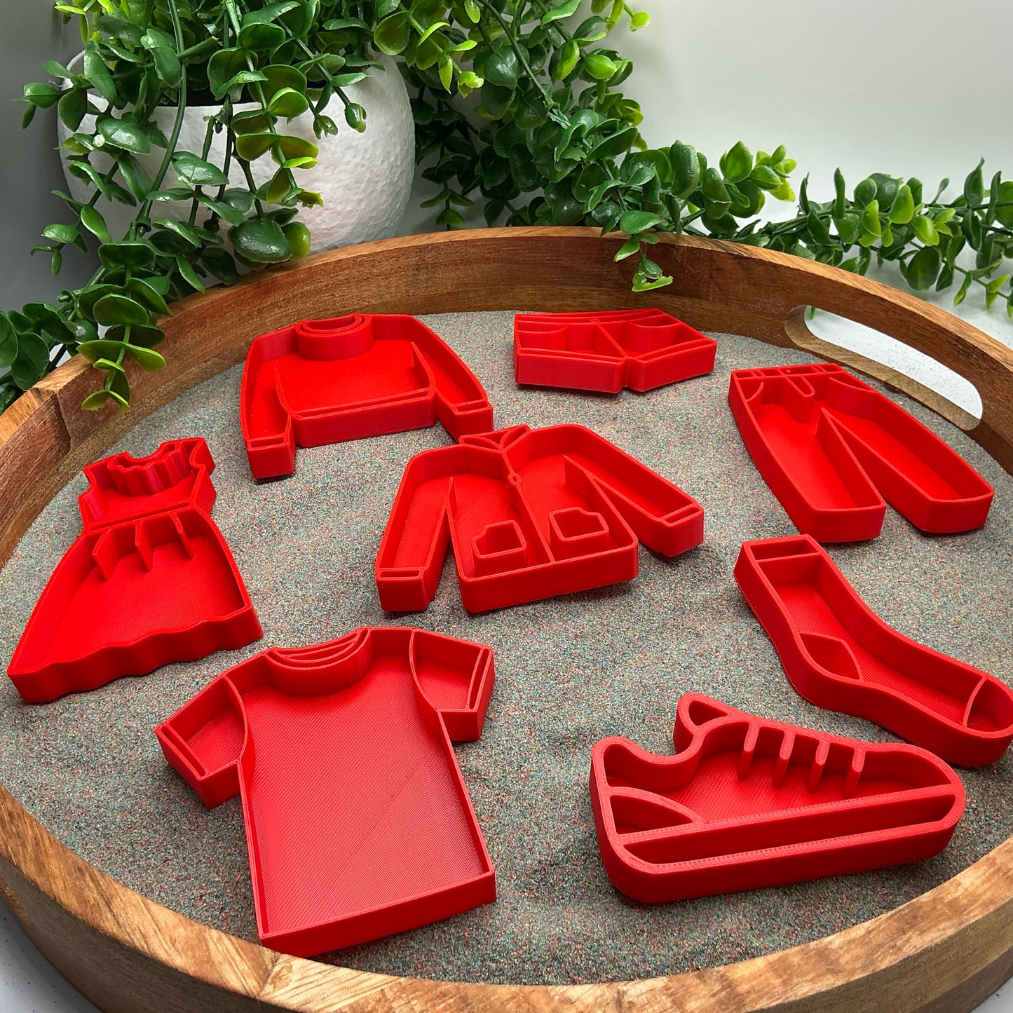 Clothes Sensory Filling Trays 8 Piece Set - different angle