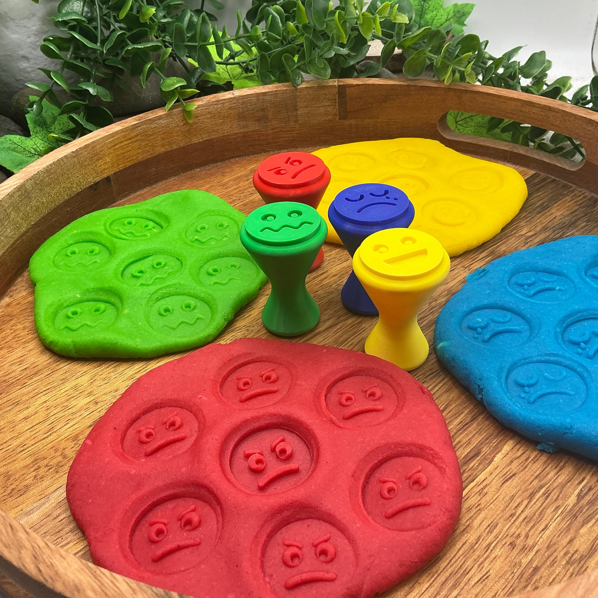 3D-printed emotion feeling stamps for play dough - 4 piece set with happy, sad, angry and scared faces - view 10 of 10