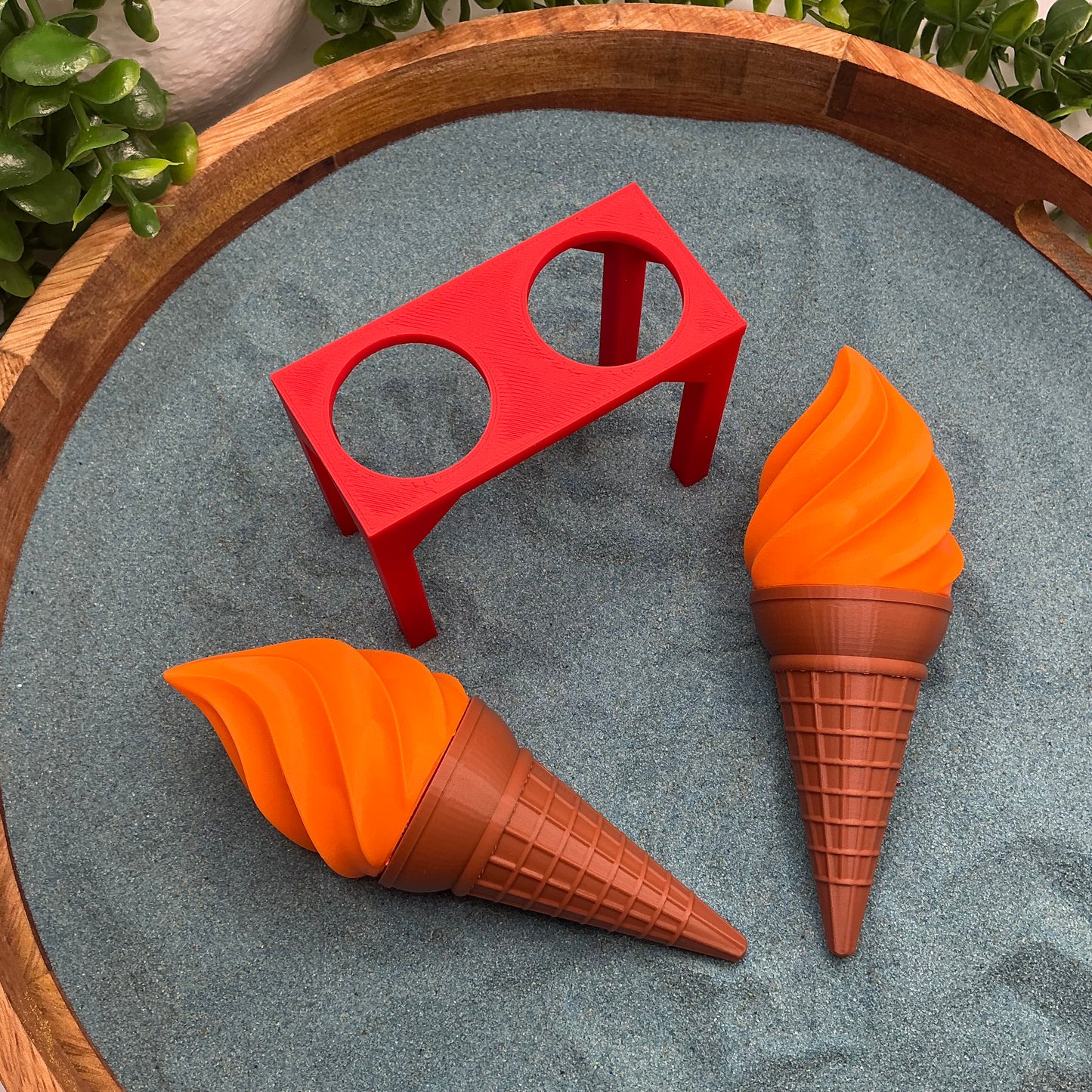 Ice Cream Scoops & Cones Twist Action Role Play Kitchen Food - in use