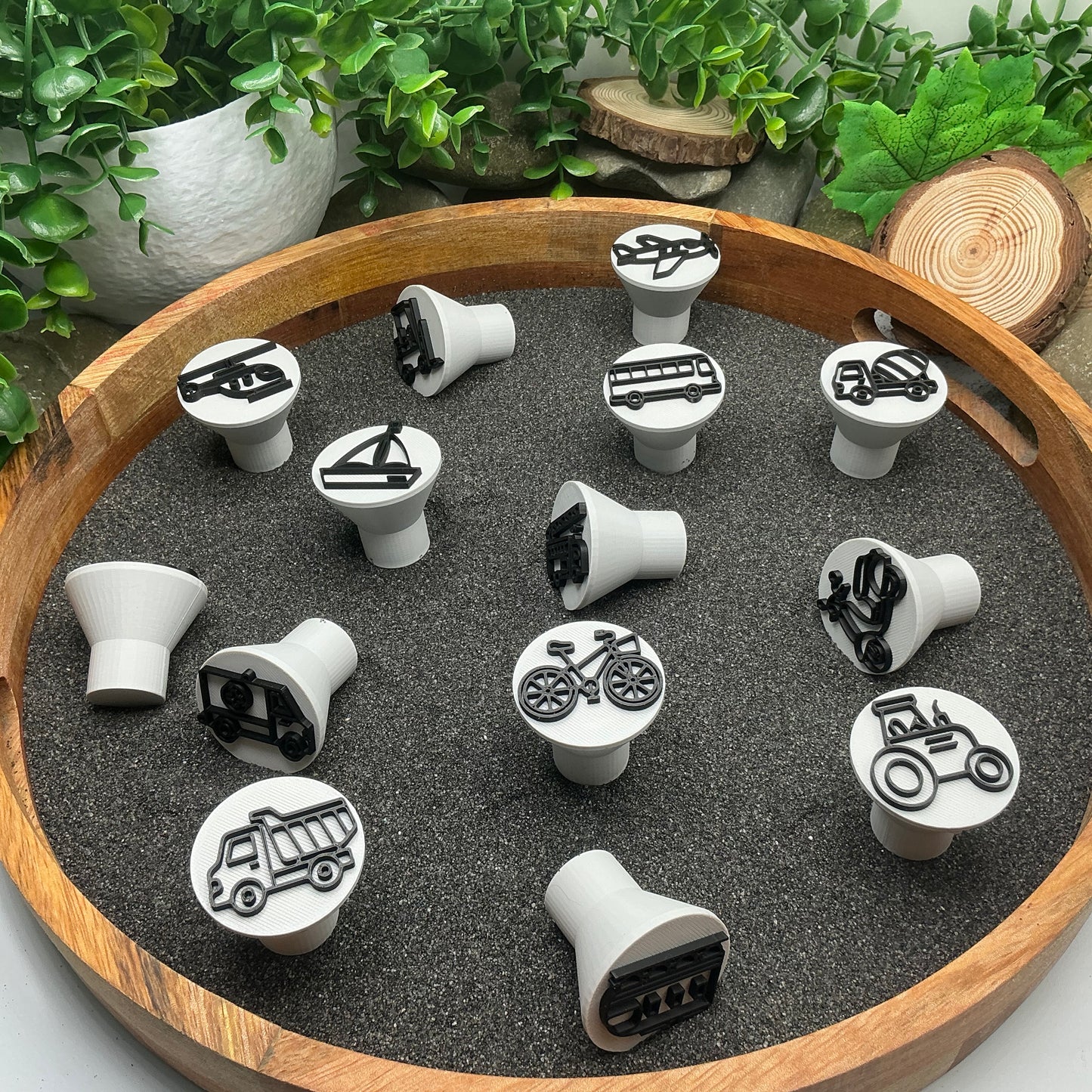 Transport theme play dough stamps 14 piece set
