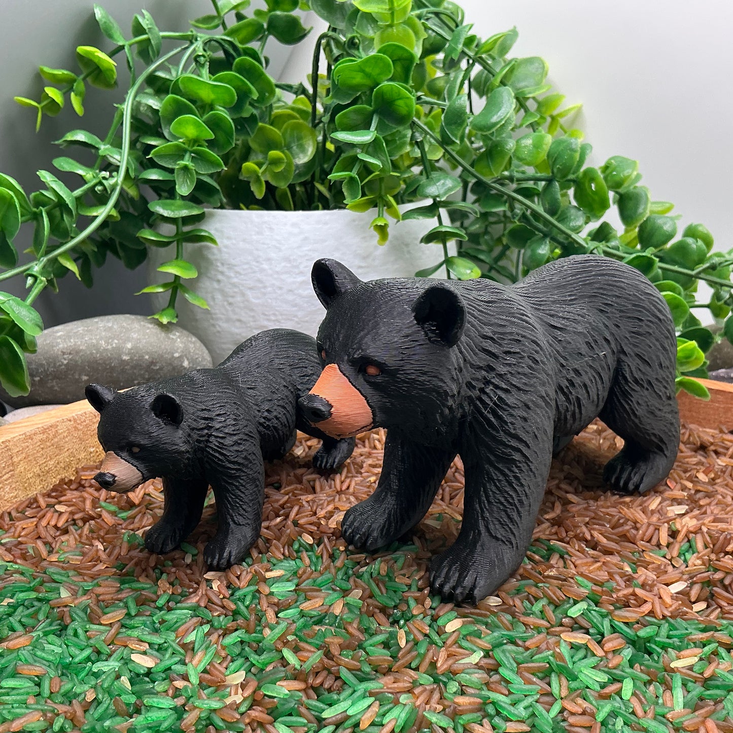 3D Printed Black Bear & three Cubs pretend Role play