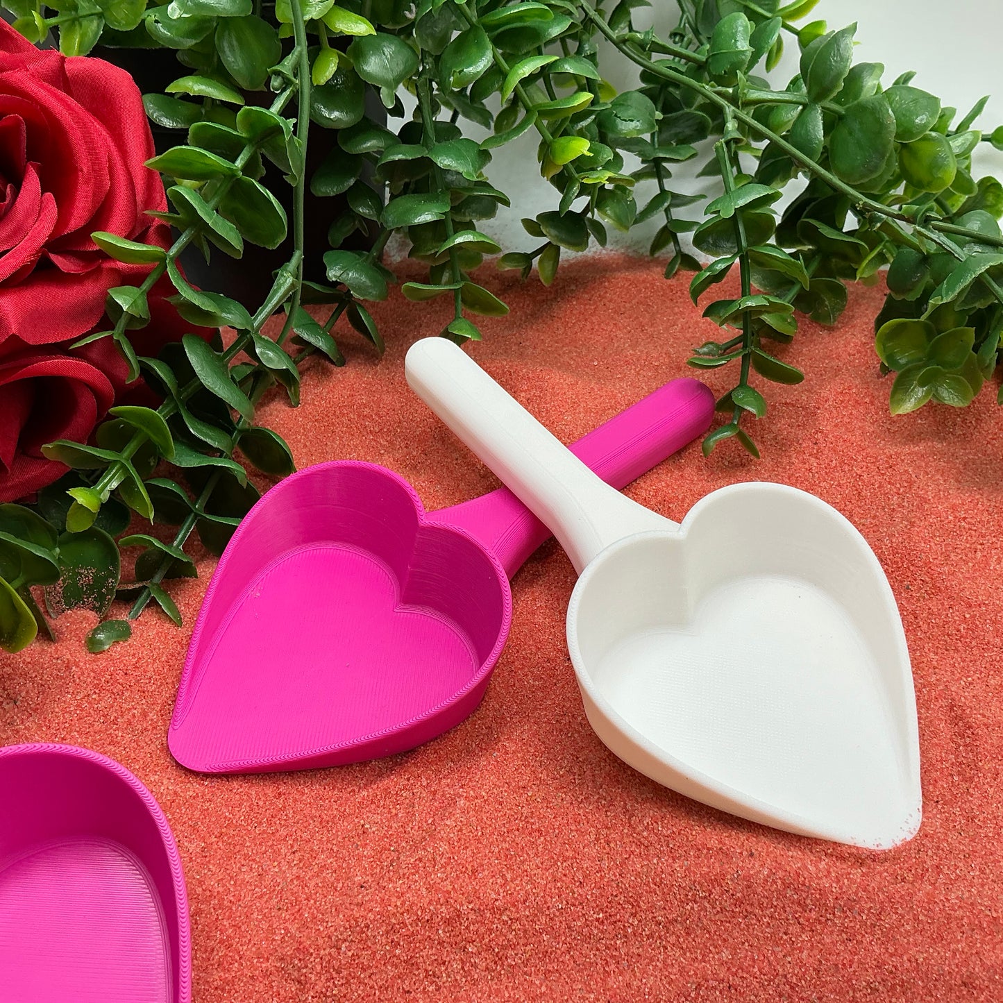 Heart Scoops 4 x Piece Eco-Friendly 3D Printed Toy Sensory Play Scoop for Rice,  - View 8