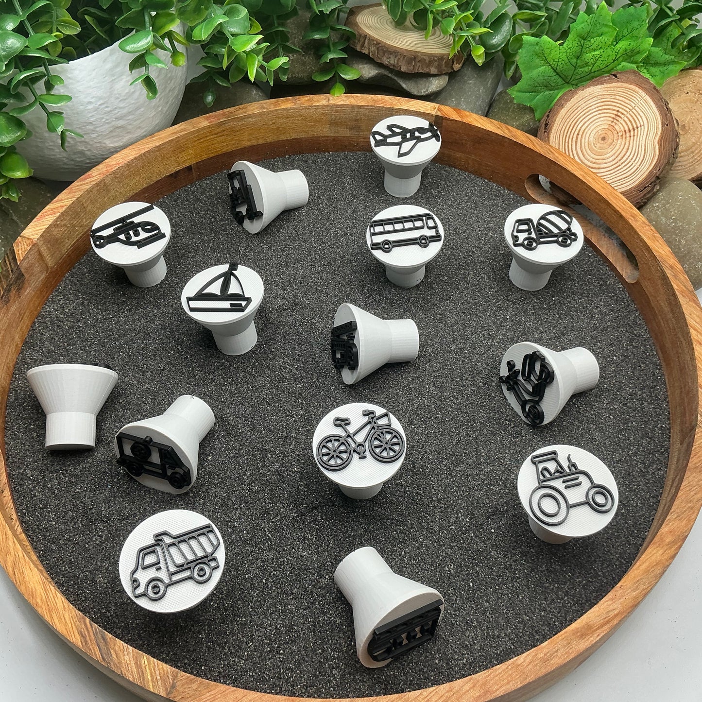 Transport theme play dough stamps 14 piece set