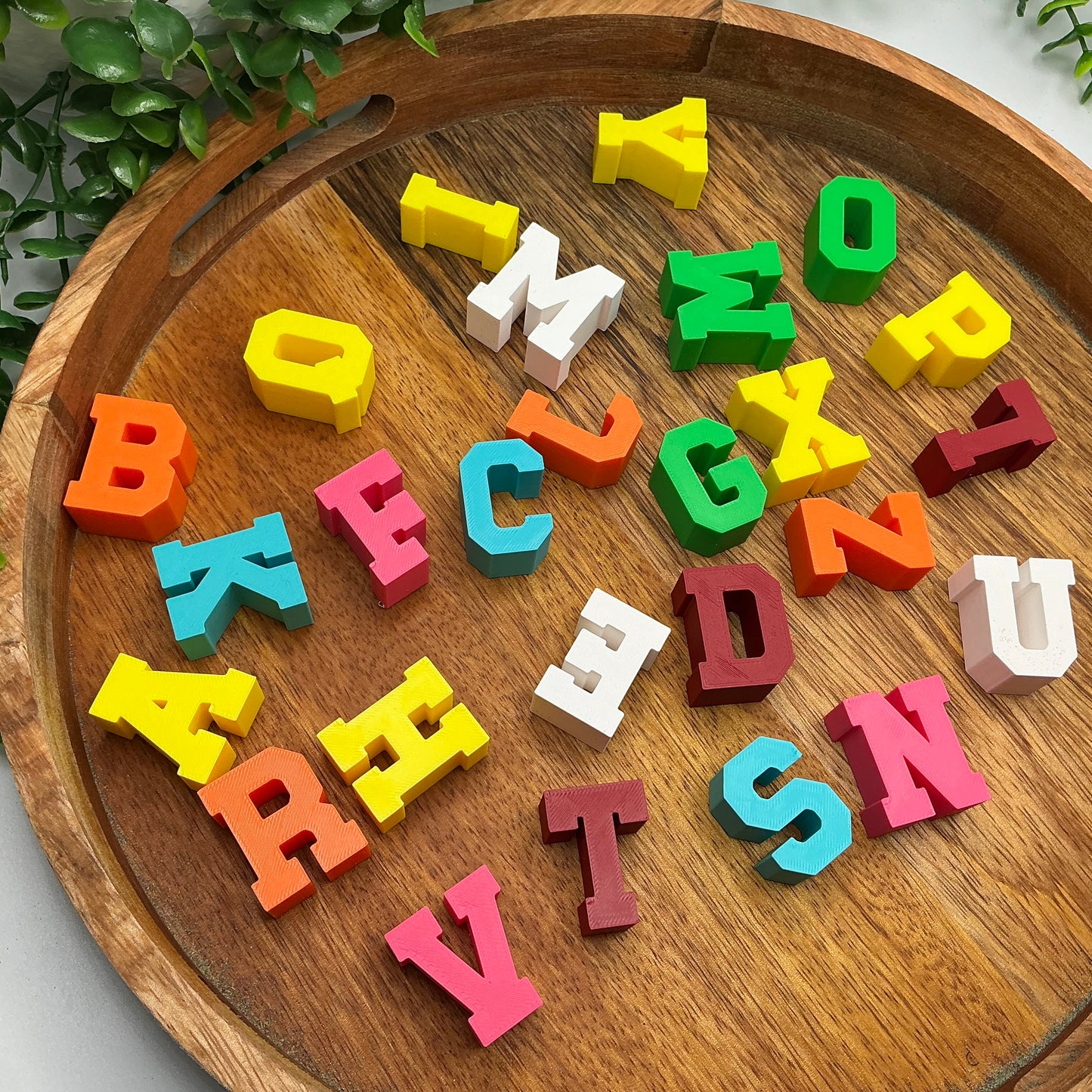 Small Stacking Alphabet Letters A to Z - side view