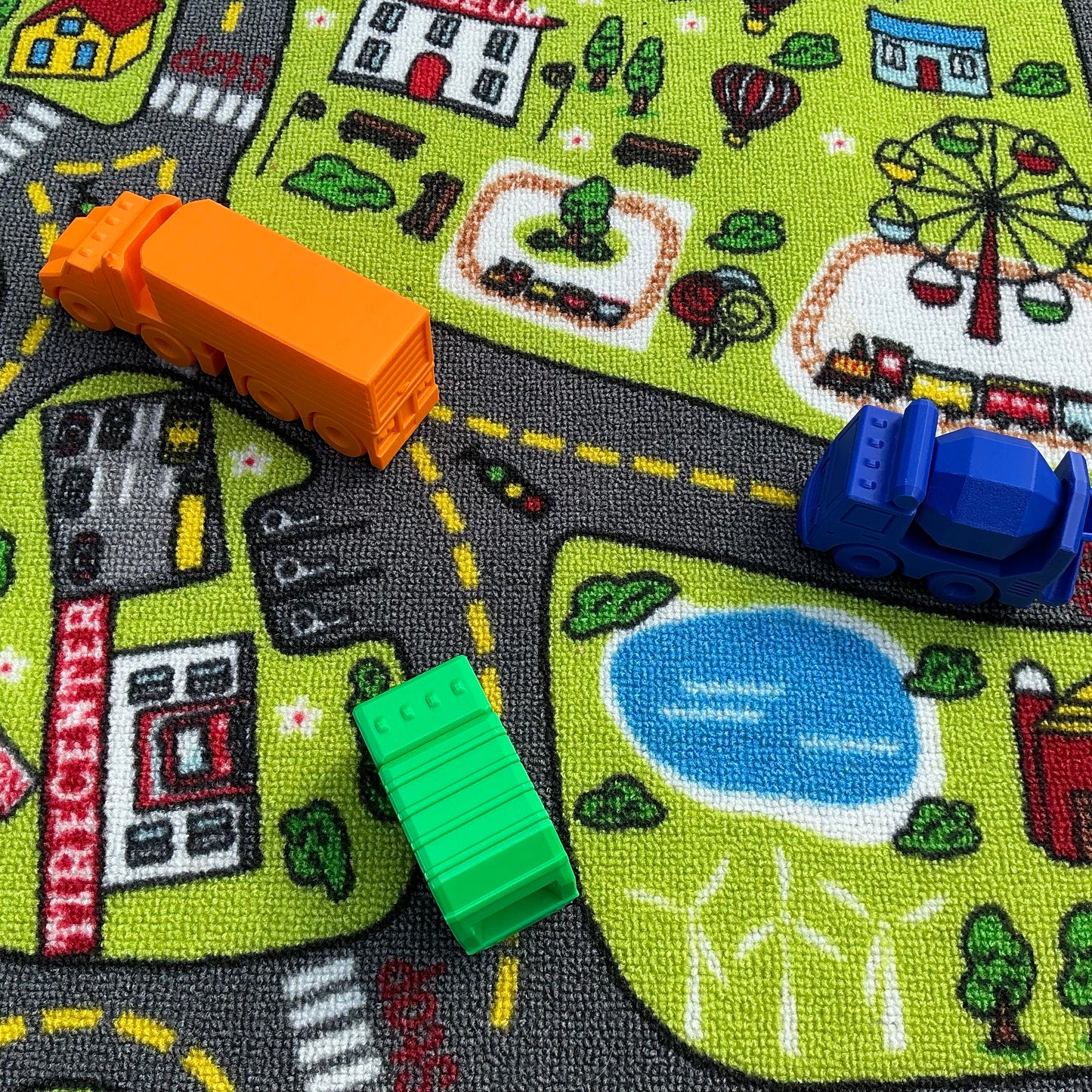 12 piece Toy Vehicle Set including Police Car, Ice Cream Van,school bus