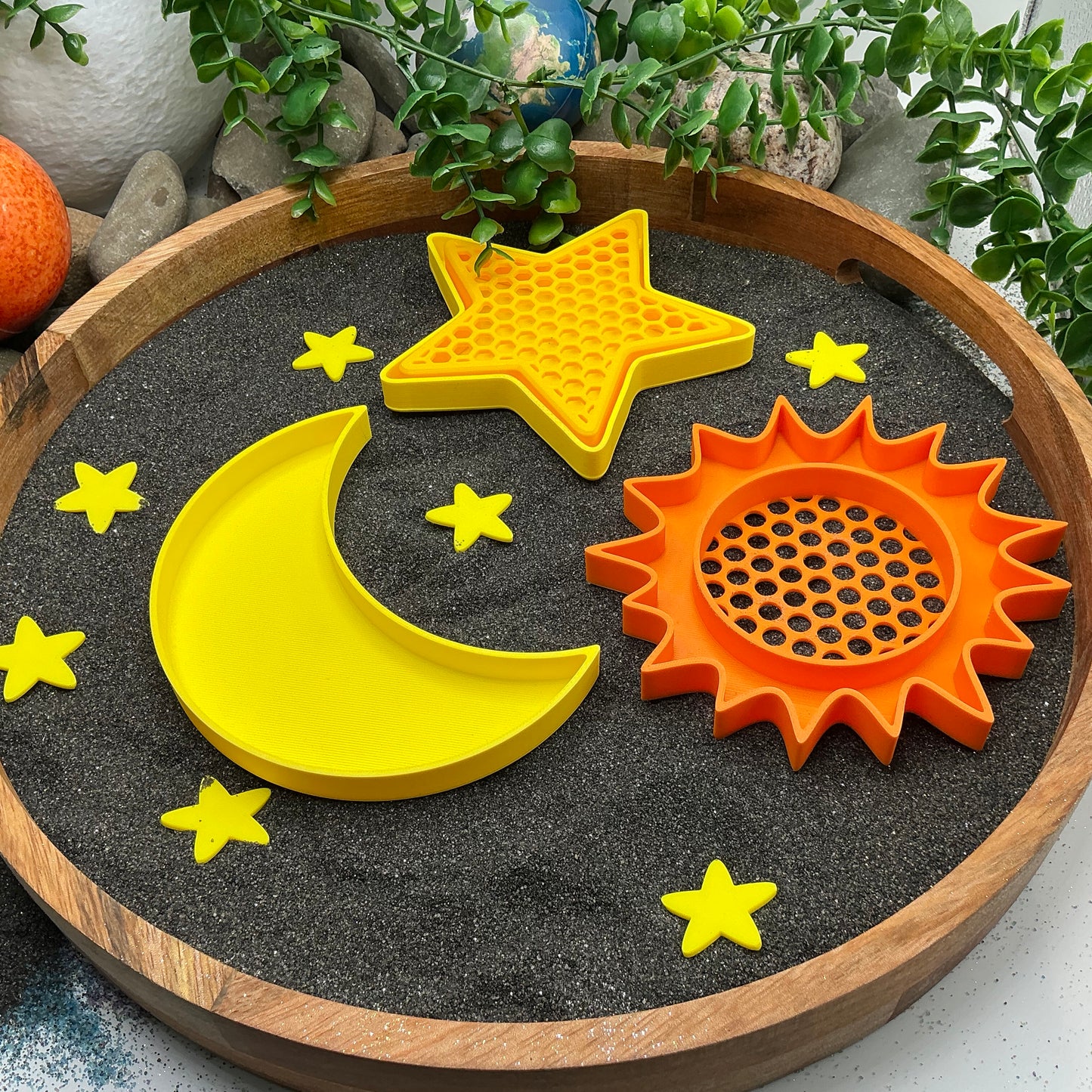 Sun, Moon & Stars Sensory Filling Tray & Sieve - 4 Piece Set