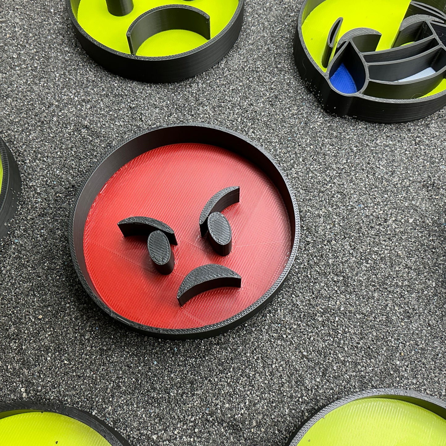 Emotion faces fill shapes 7 piece set emotion themed tuff trays sensory filling trays