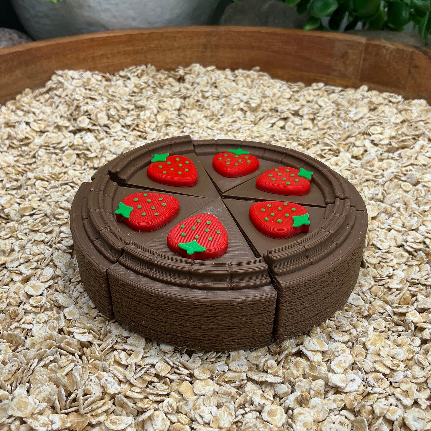 6 wedge slices cake role play pretend food play small cake
