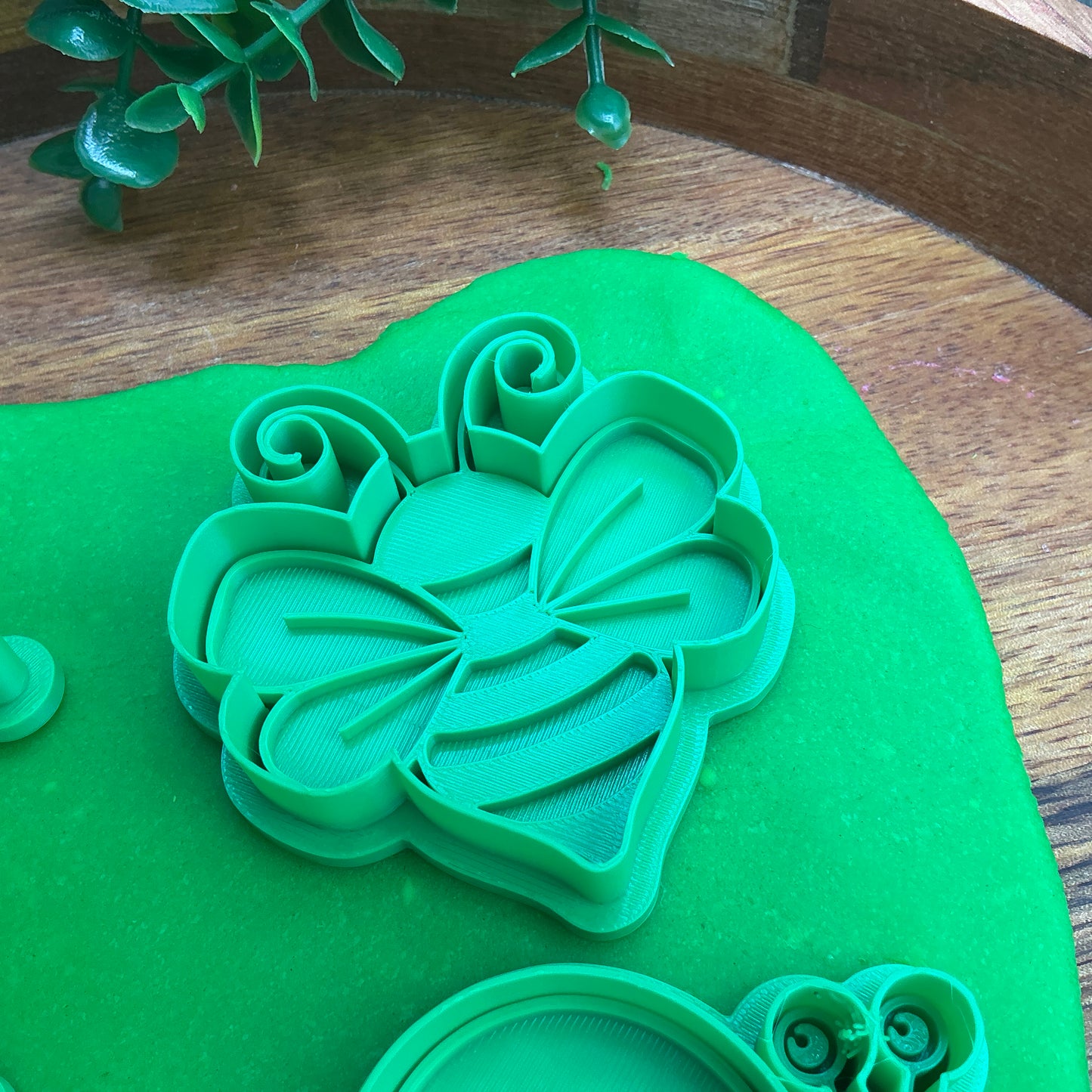 3D-printed garden spring insects play dough cookie cutter set - 4 piece with caterpillar, bee, ladybug and snail - view 3 of 15