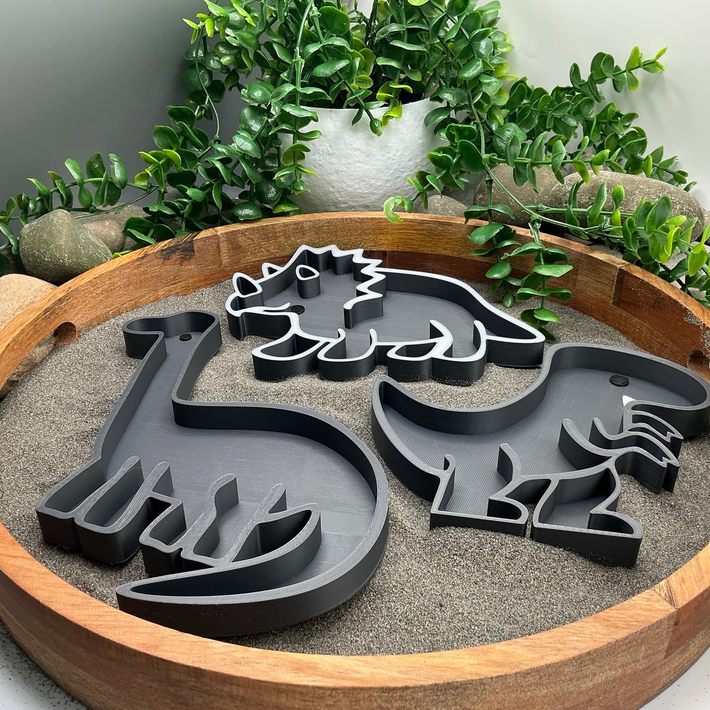 3D-printed dinosaur fill shapes sensory filling tray, 3-piece set for sand and rice tuff trays - view 6 of 11