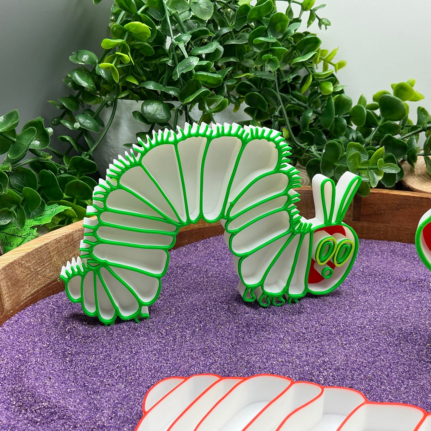 3D-printed butterfly life cycle sensory fill shape set - 3 piece with cocoon, caterpillar and butterfly - view 2 of 13