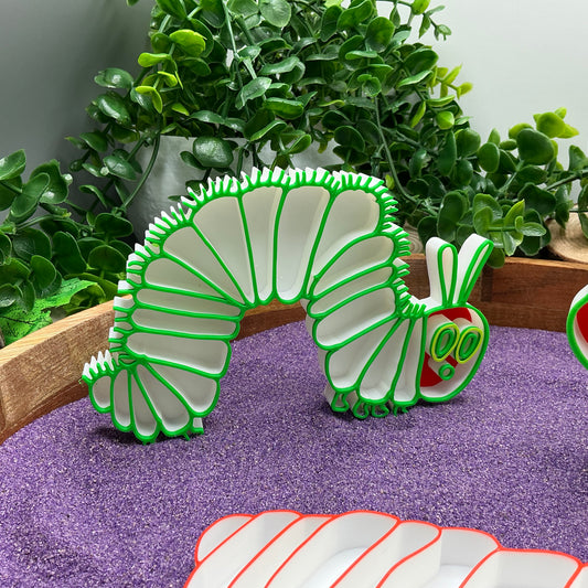3D-printed butterfly life cycle sensory fill shape set - 3 piece with cocoon, caterpillar and butterfly - view 2 of 13