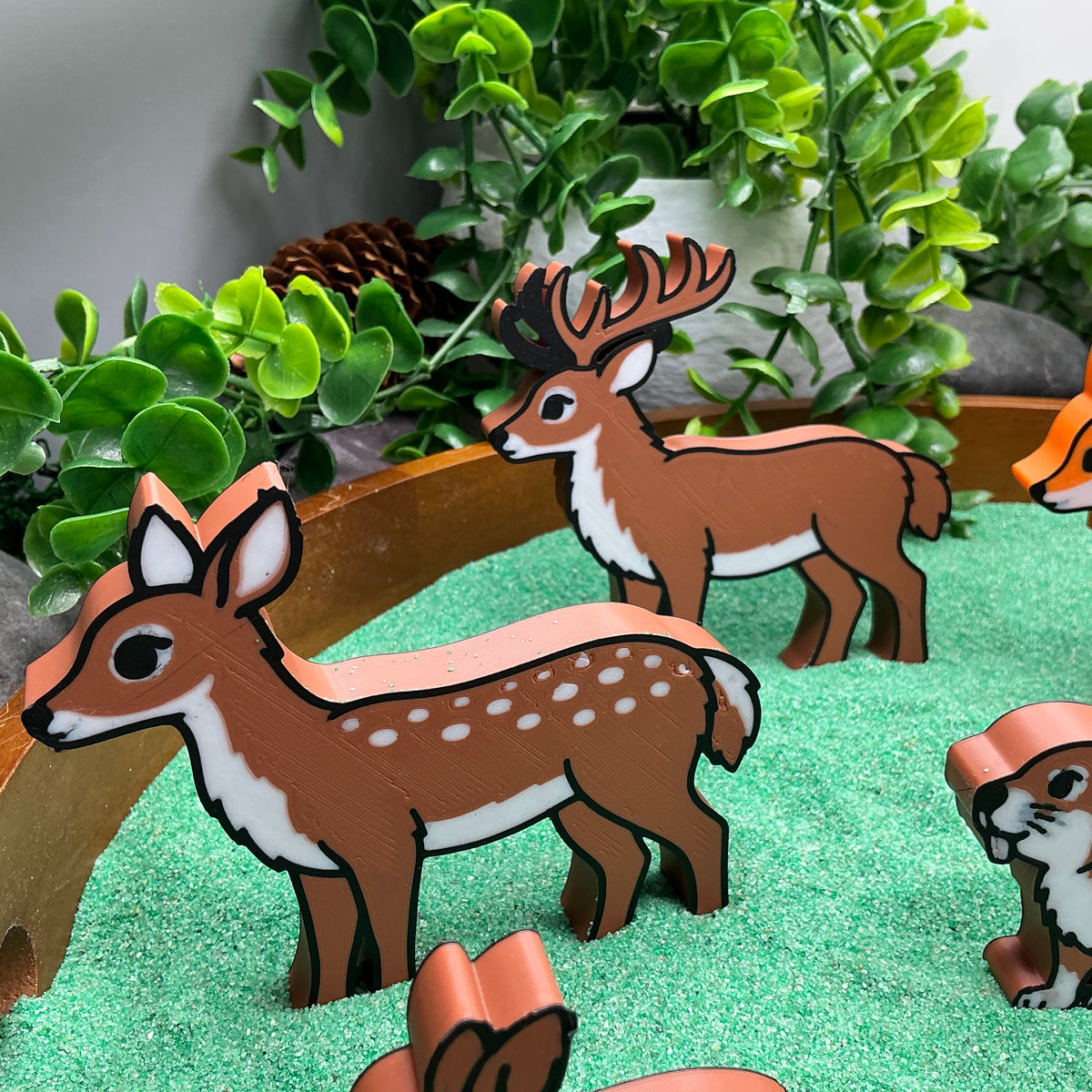 Forest Animals 8 Piece Figure Set - Woodland Small World Play Figures