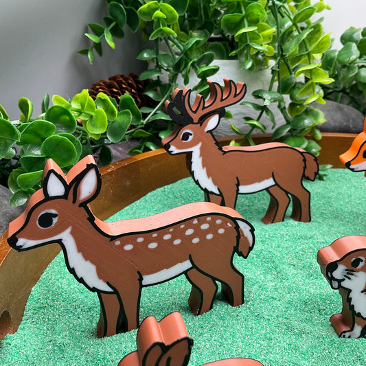 Forest Animals 8 Piece Figure Set - Woodland Small World Play Figures