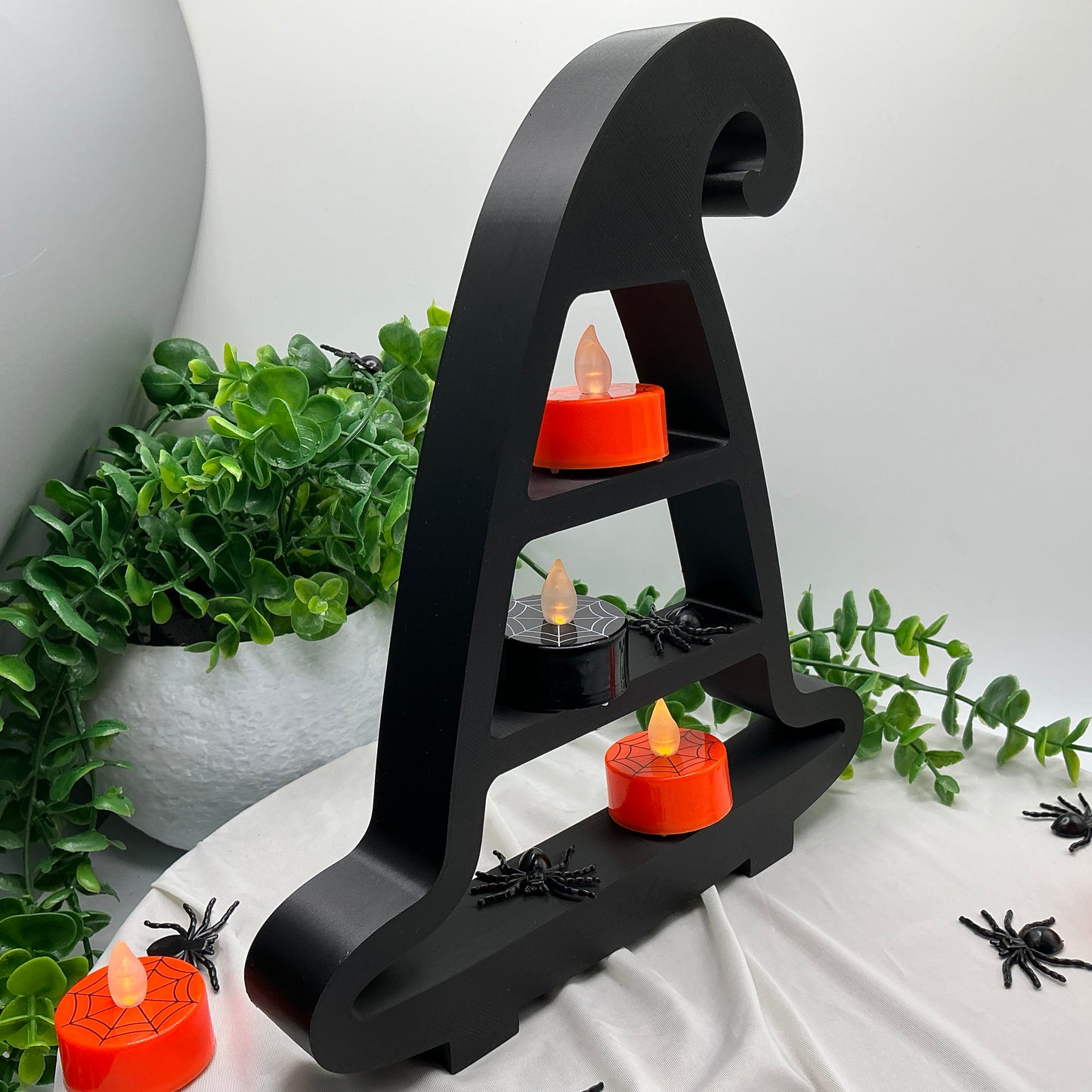 Halloween mini shelves set Cauldron, Pumpkin & Witches Hat