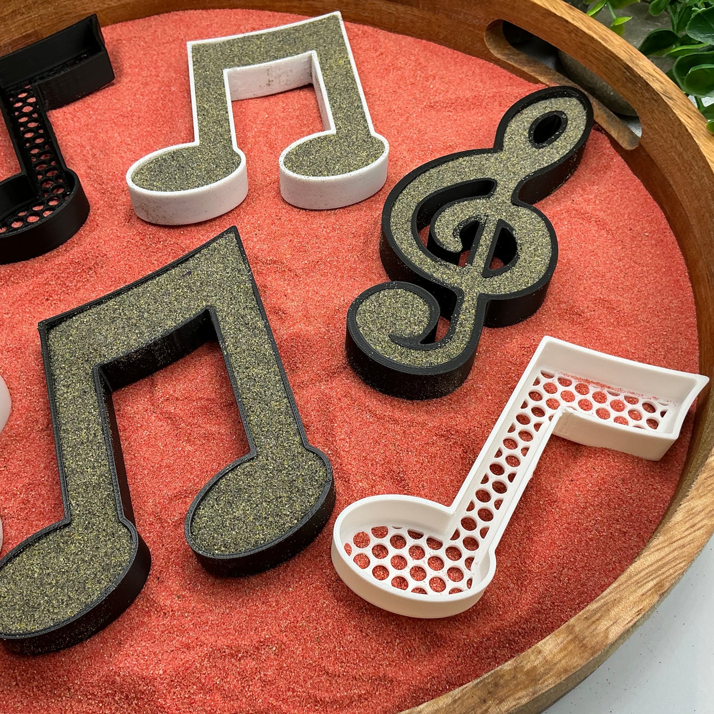3D-printed musical notes sensory filling tray, 6-piece set for sand and rice tuff trays - view 8 of 10