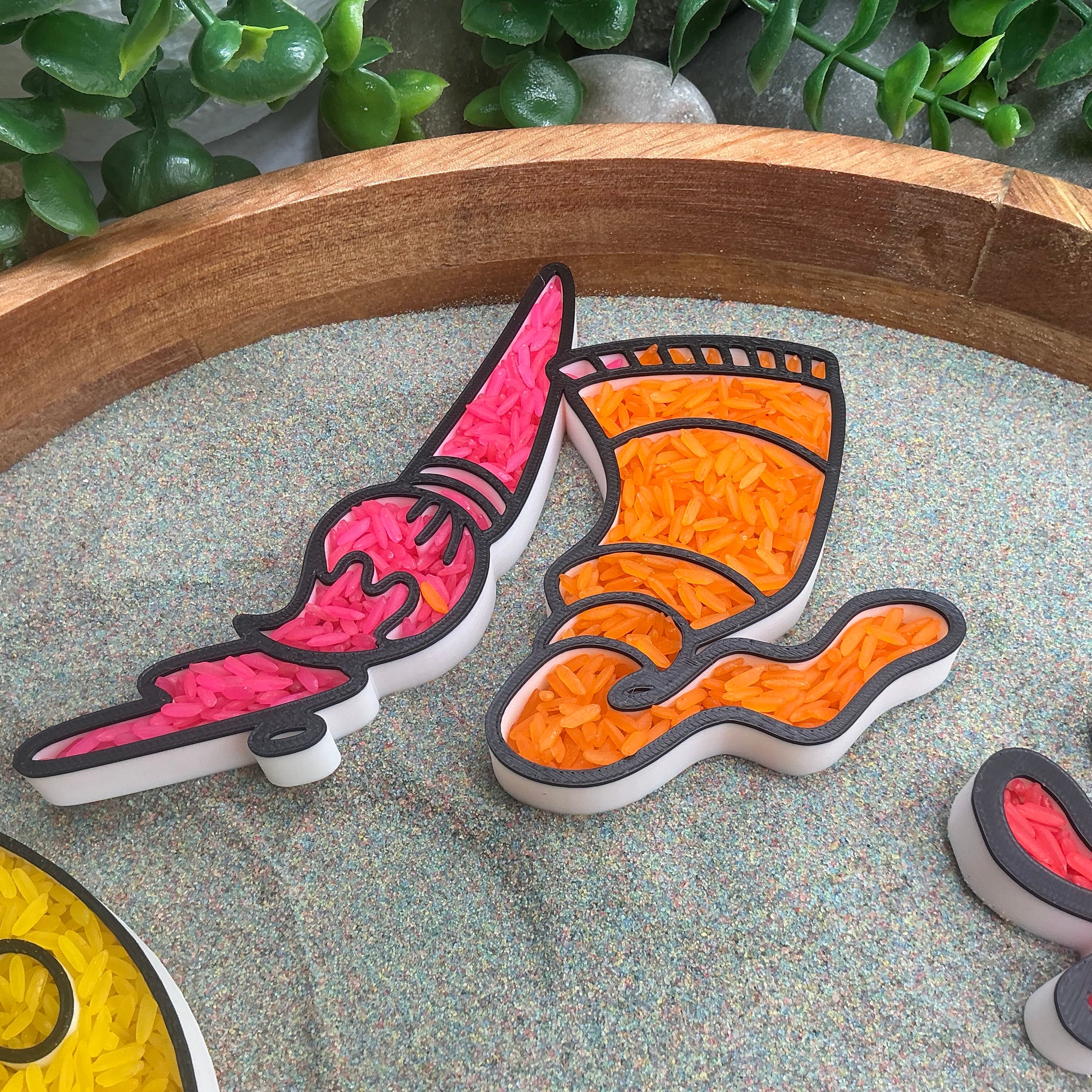 3D-printed play artist sensory filling tray, 4-piece art-themed set for sand and rice tuff trays - view 8 of 15