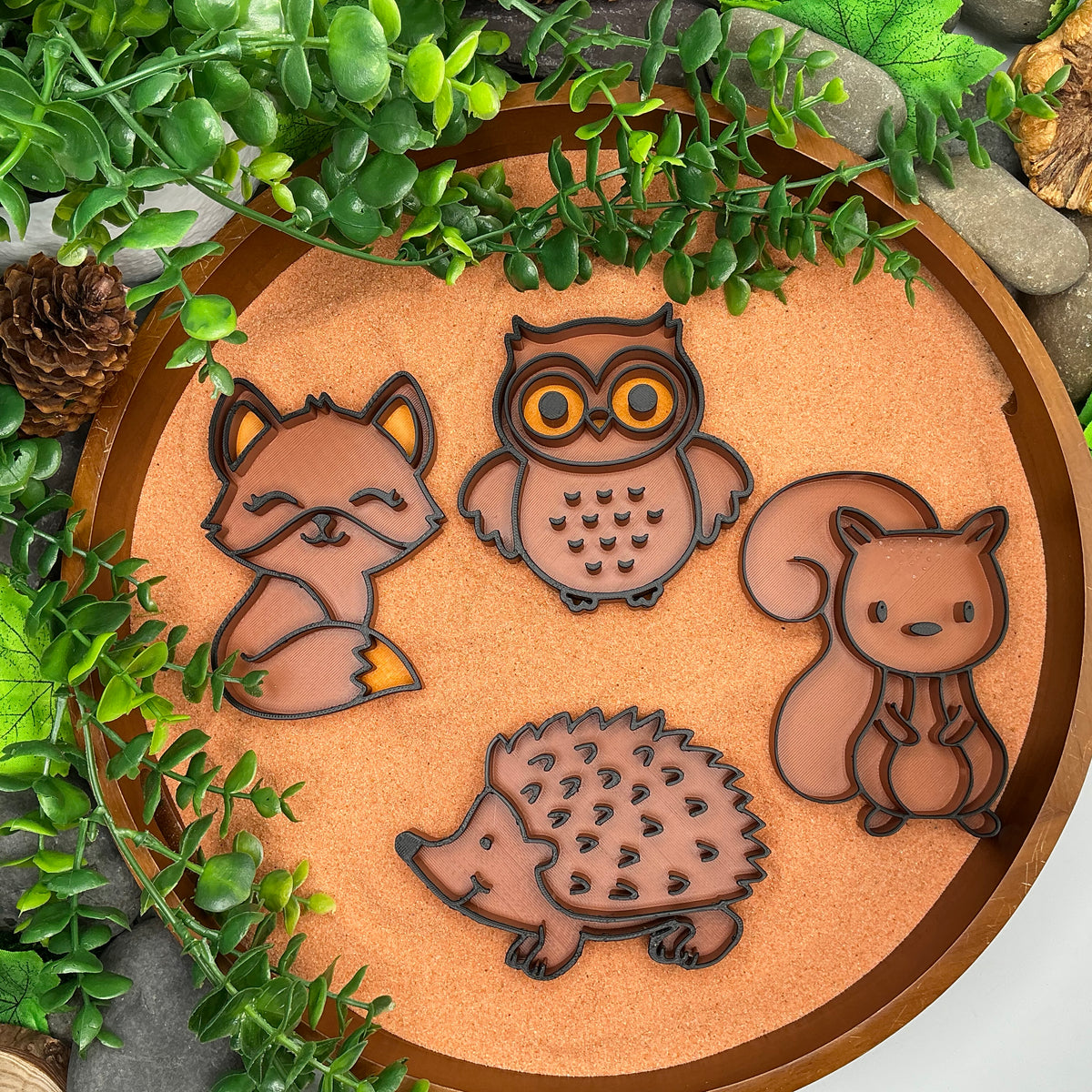 Autumn Animals Sensory Filling Trays - 4 Piece Set (Fox, Hedgehog, Squirrel & Owl)