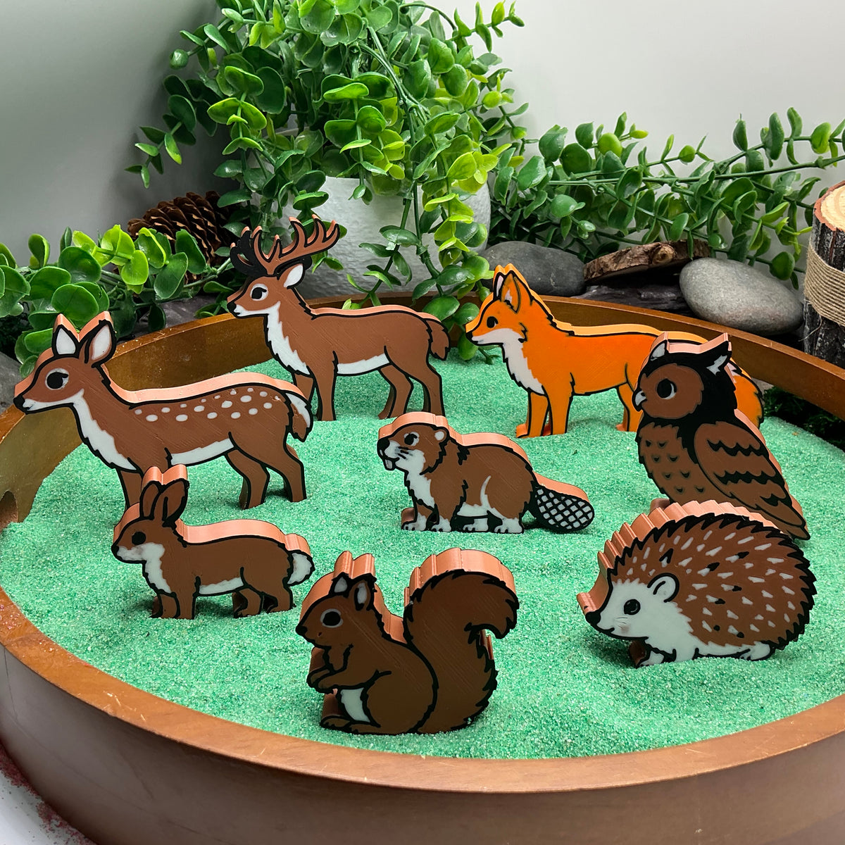 Forest Animals 8 Piece Figure Set - Woodland Small World Play Figures
