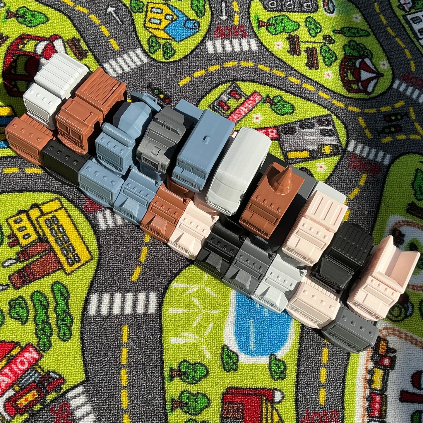 12 piece Toy Vehicle Set including Police Car, Ice Cream Van,school bus