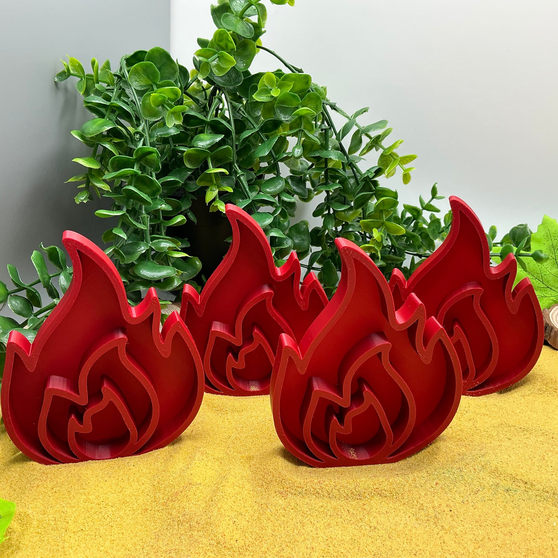 Flames Filling Tray's Montessori Sensory Bin Tools Eco-Friendly 3D Printed Fire  - Alternative View