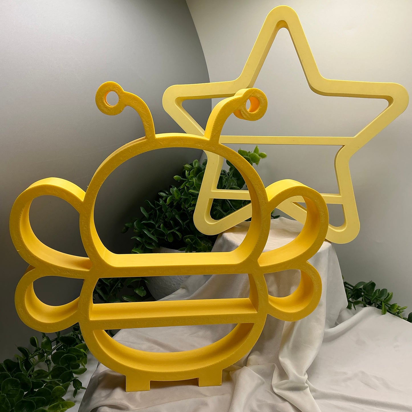 Set of two Bee & Star table top mini shelves bedroom decoration