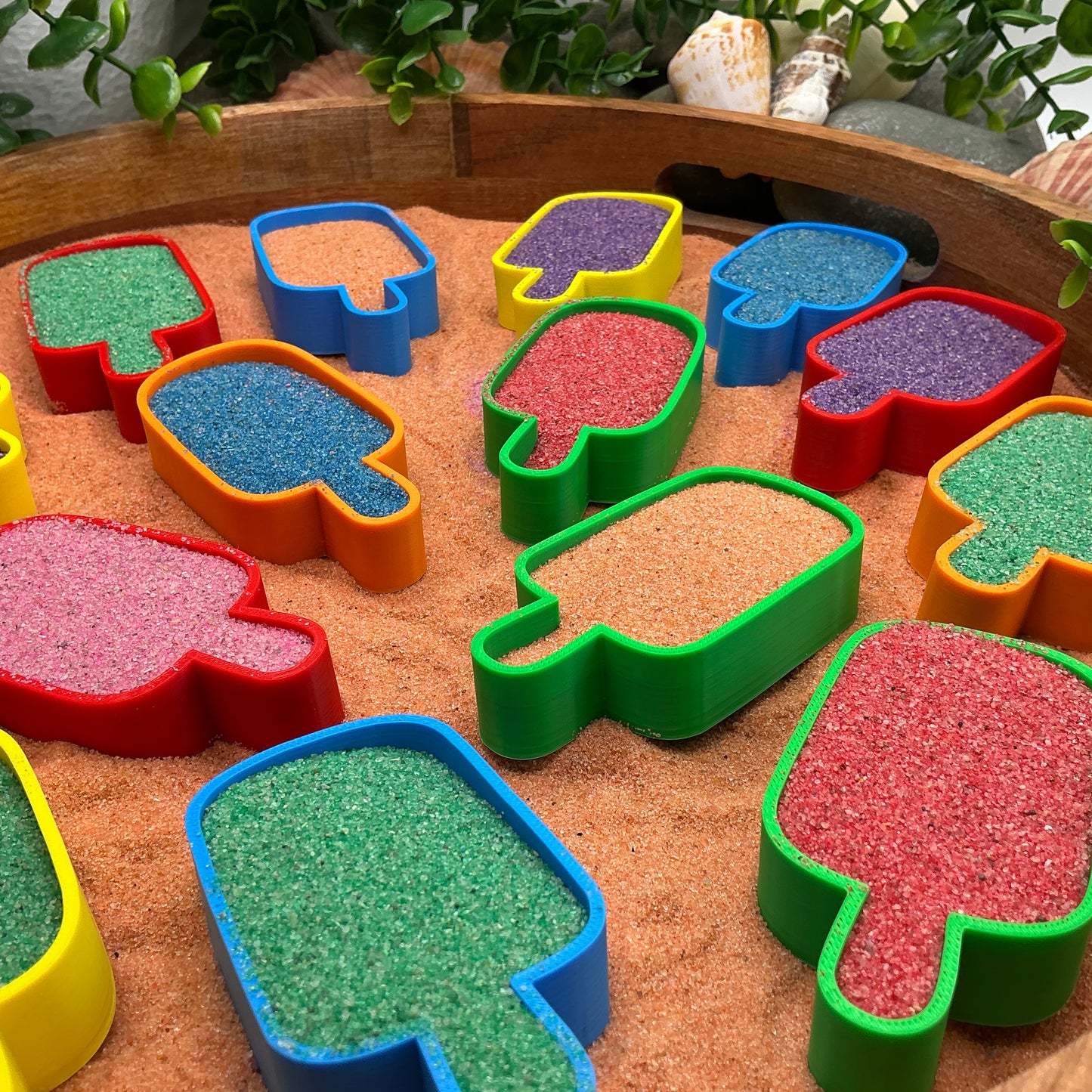 3D-printed ice cream lollies sensory fill shape set - 15 piece with 3 each of yellow, red, orange, blue and green - view 10 of 13
