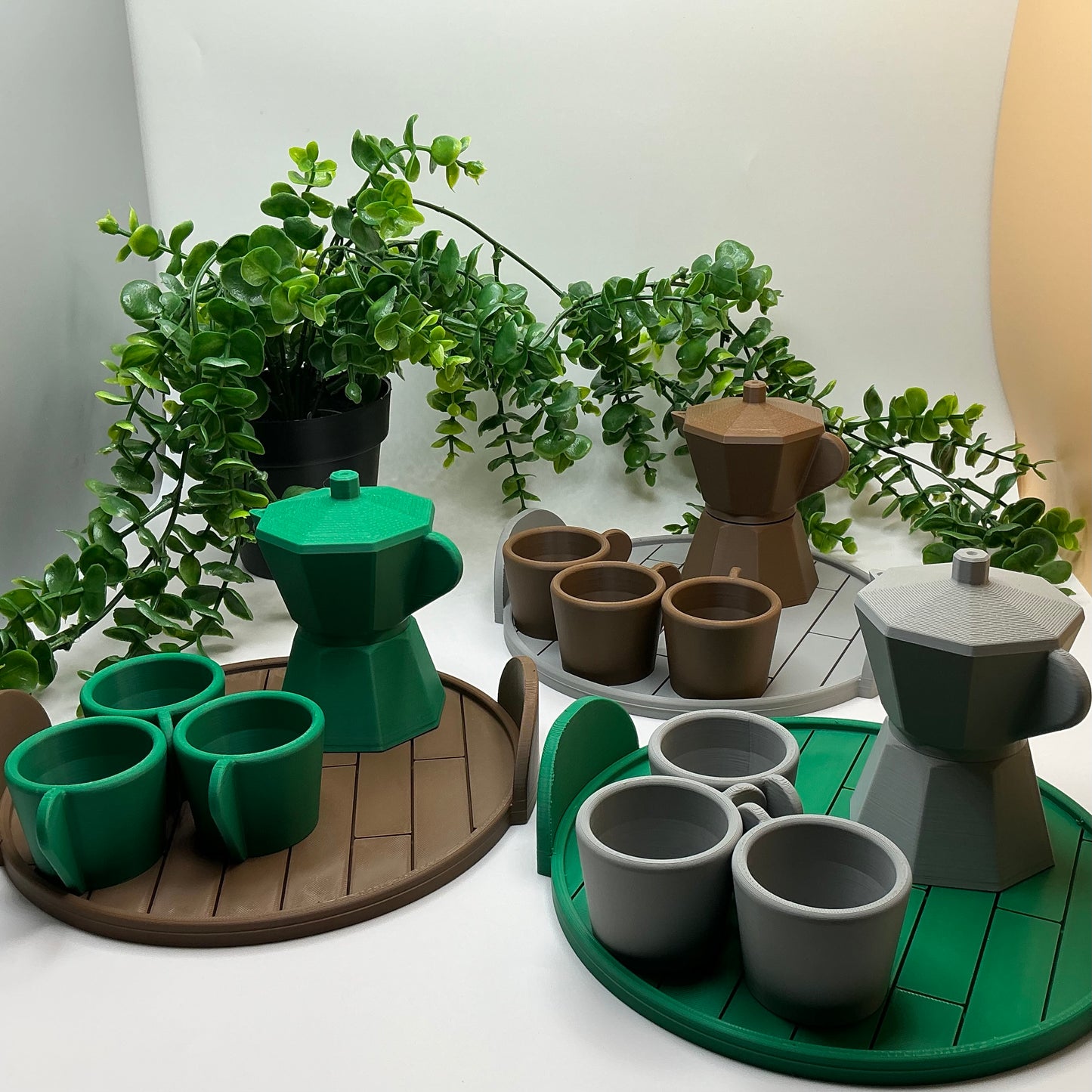3D Printed Children's 5 Piece Coffee Maker Set Indoor & Outdoor Eco-Friendly toy - Main Product Image