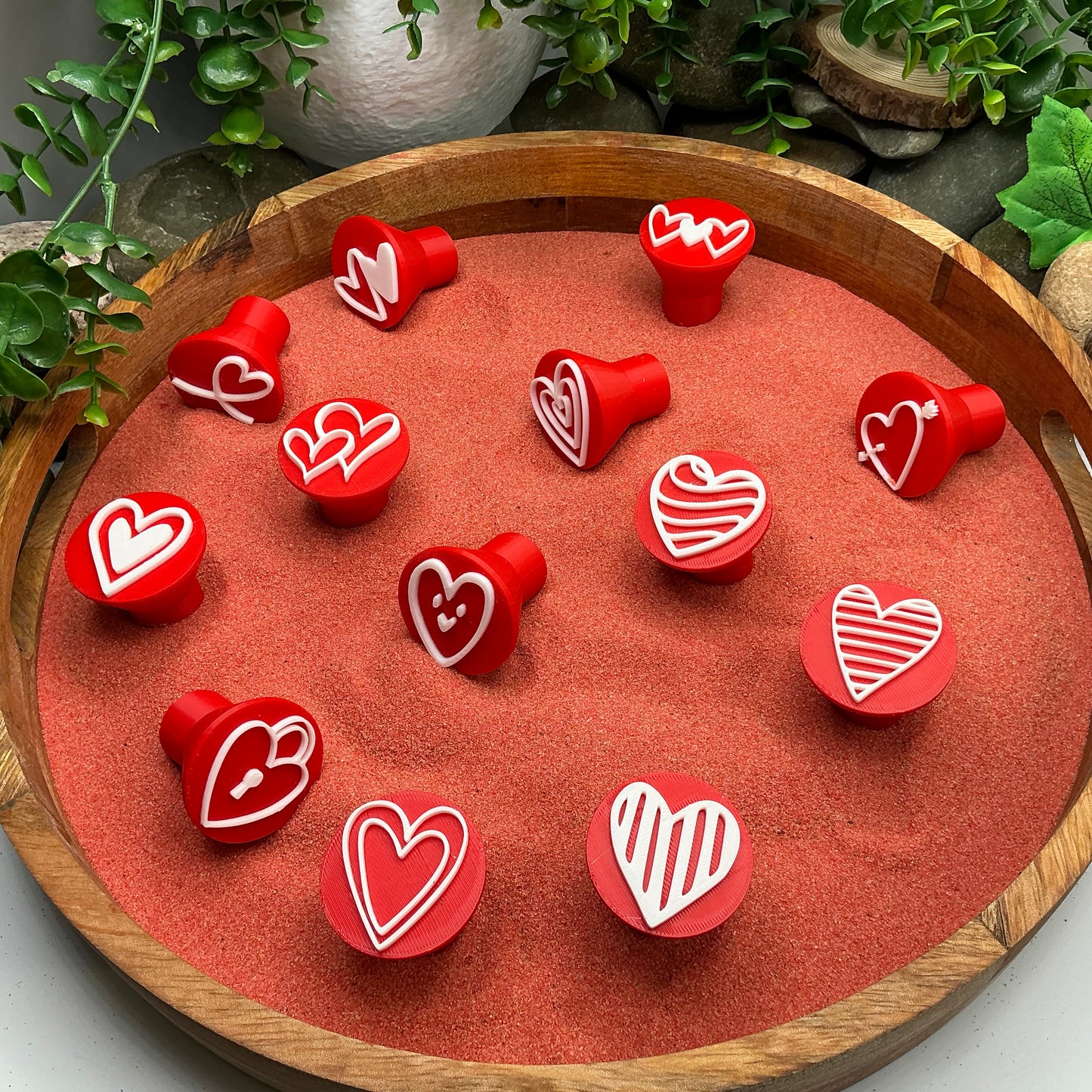 Heart shape stamps 13 piece set play dough stamps