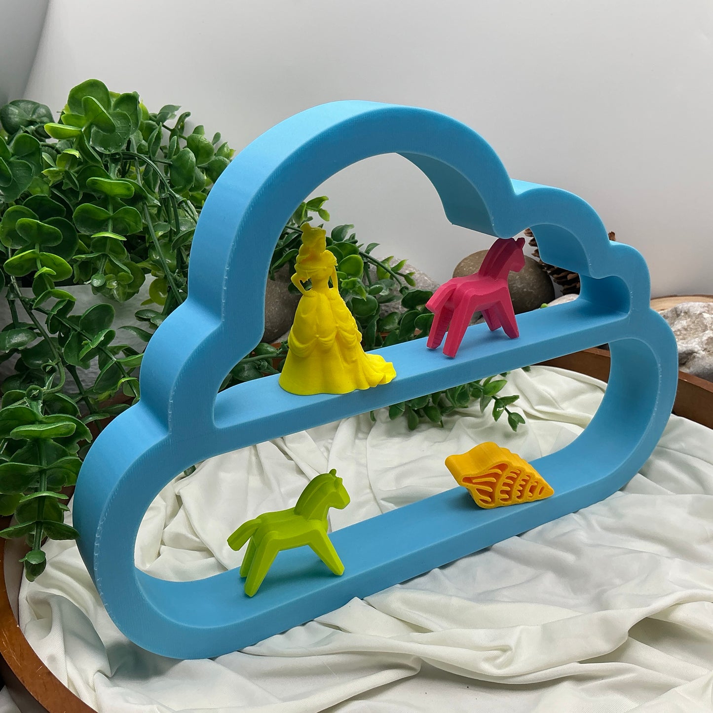Set of two table top mini shelves star & cloud glow in the dark