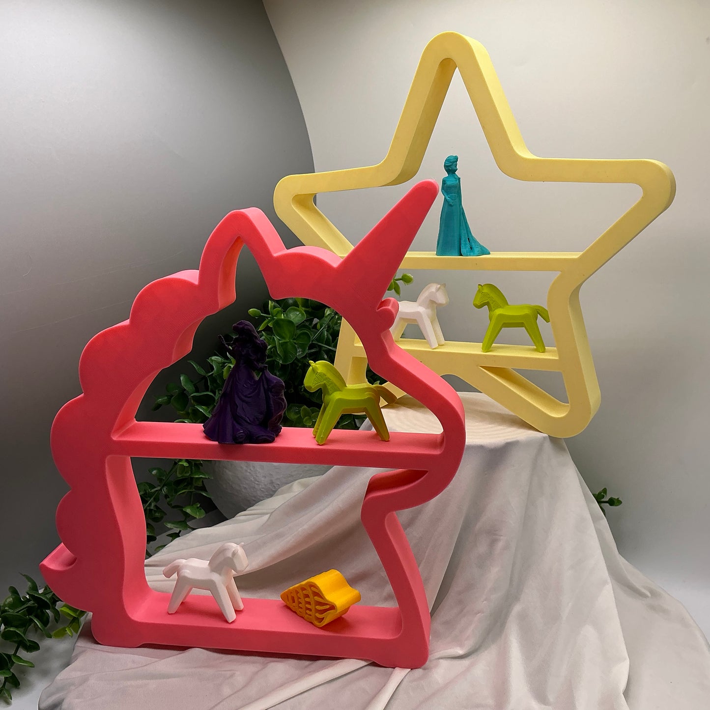 Set of two table top mini shelves Star & Unicorn bedroom decoration