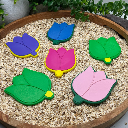 Flower cookies 6 piece set kitchen role play pretend food play