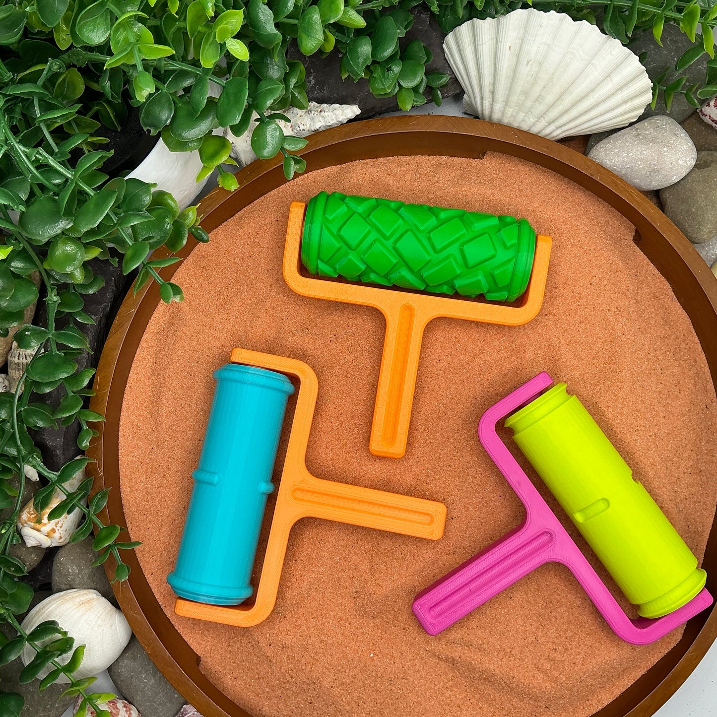 Road Pattern Roller 3 piece Set Sand Roller