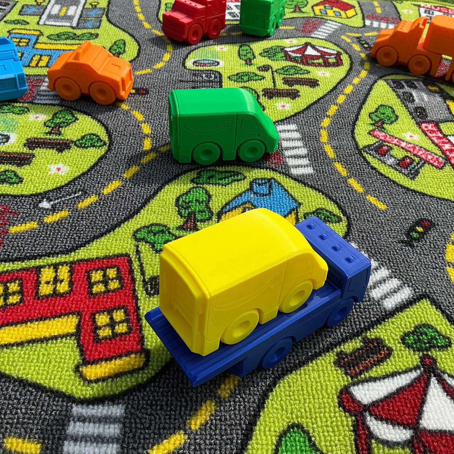 12 piece Toy Vehicle Set including Police Car, Ice Cream Van,school bus