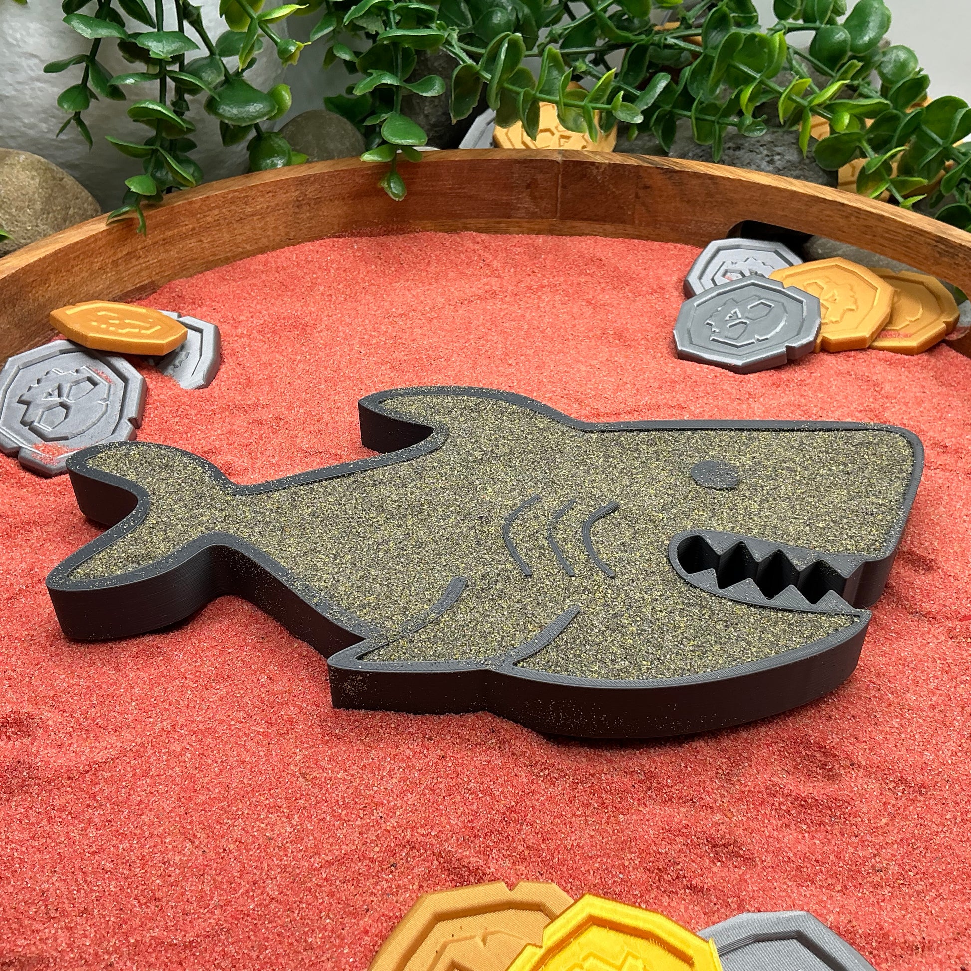 Large 3D-printed shark sensory filling tray for sand and rice tuff trays - ocean and under the sea topic - view 4 of 4