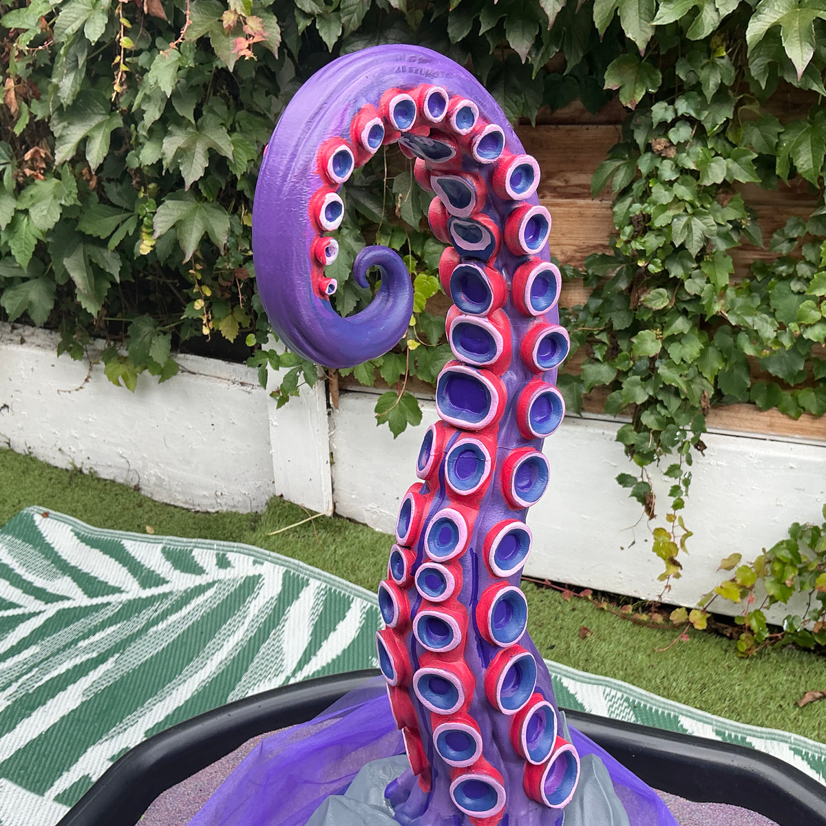 Octopus Tentacle Lantern Stand - Hand Painted 3D Printed Ocean Home Decor, One of a Kind