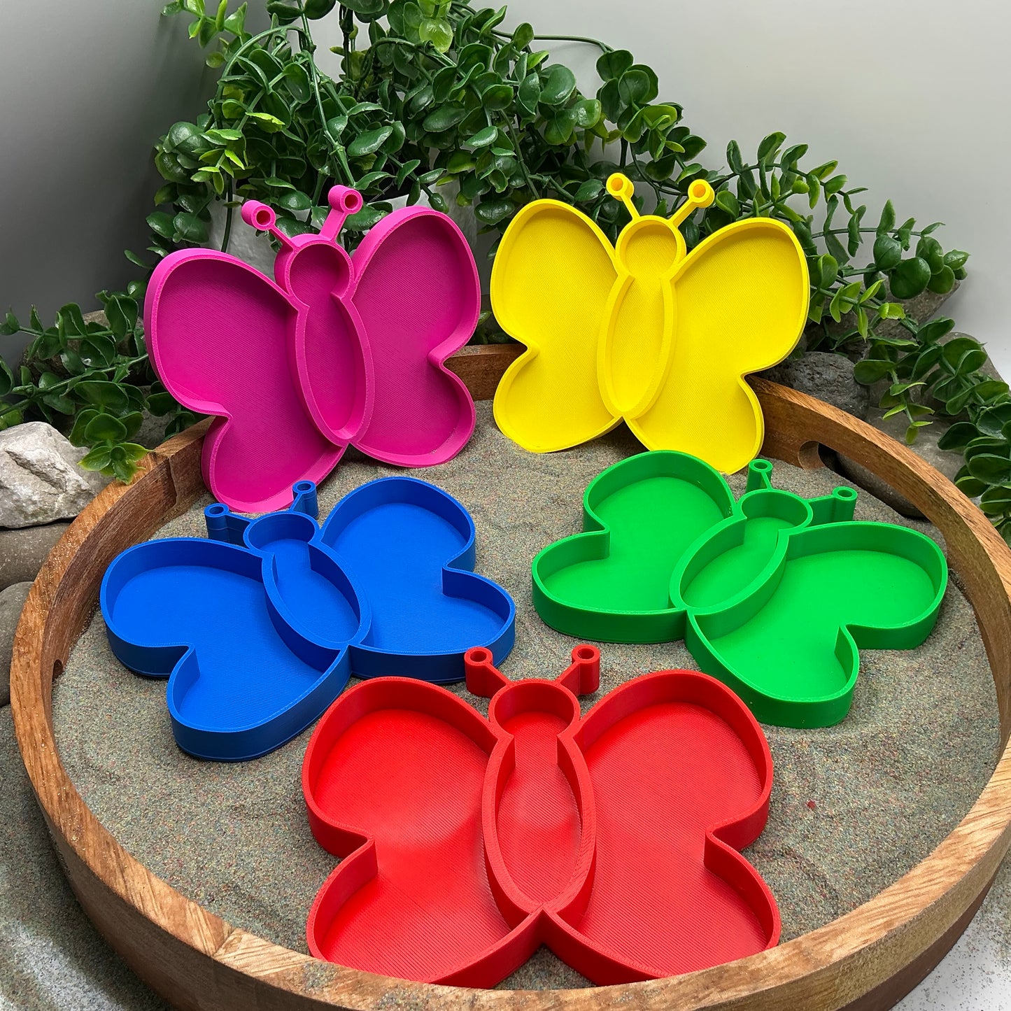 3D-printed butterfly sensory filling tray, 5-piece set for sand and rice tuff trays - view 1 of 10