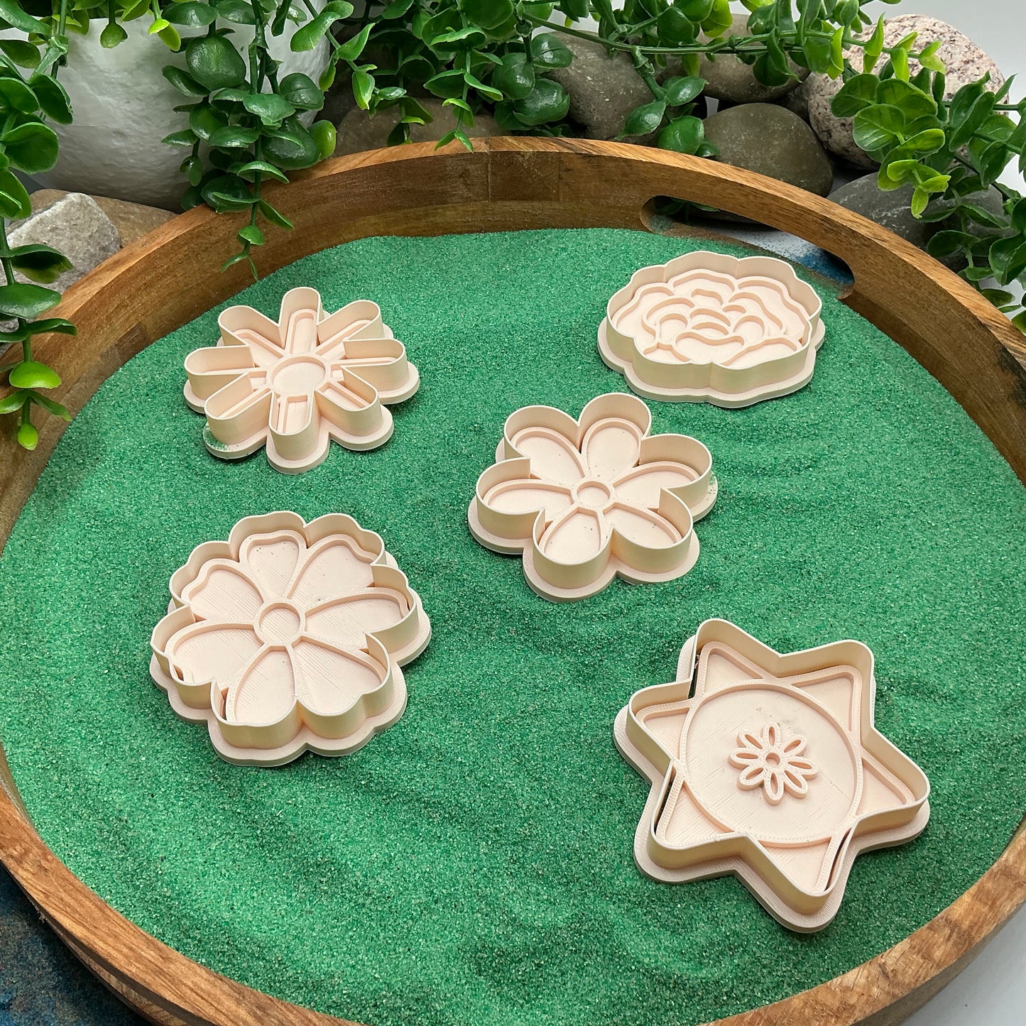 3D-printed flower garden play dough cookie cutter set - 5 piece spring and summer garden theme - view 6 of 10