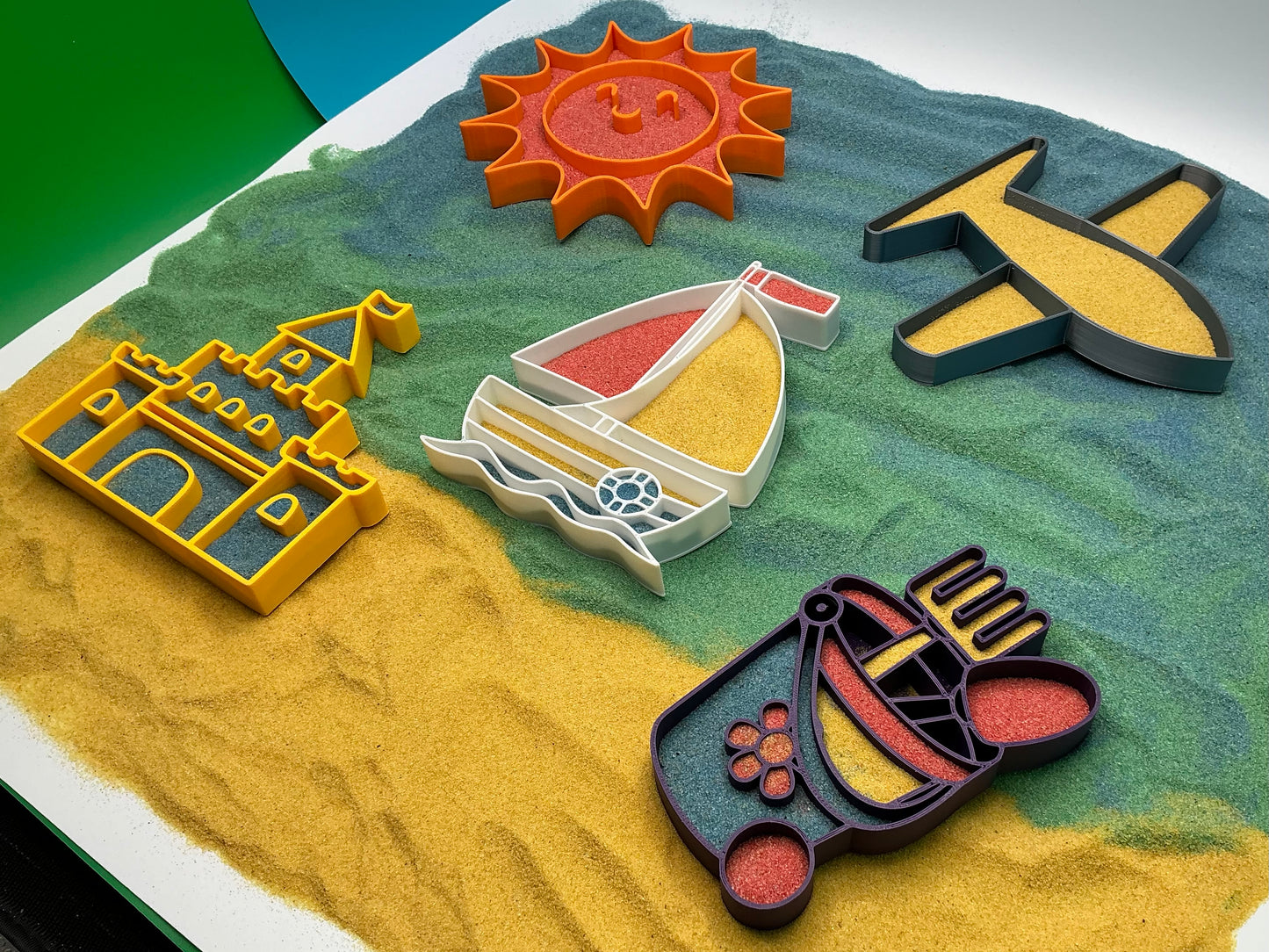Summer Holiday Sensory Filling Trays Airplane, Boat, Sandcastle or Bucket Eco-Fr - View 11