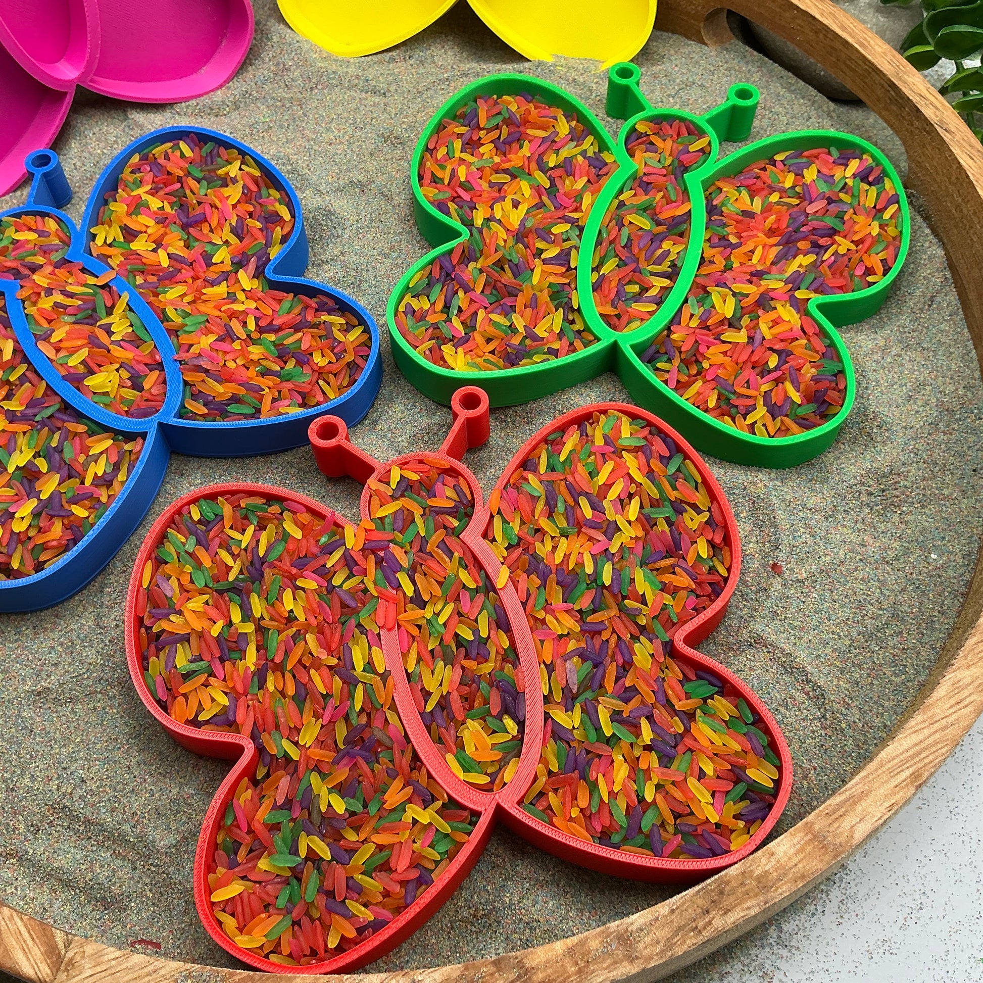 3D-printed butterfly sensory filling tray, 5-piece set for sand and rice tuff trays - view 9 of 10