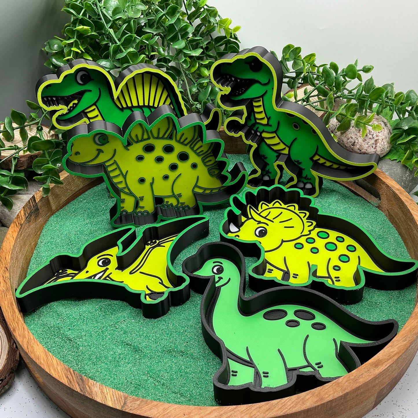3D-printed dinosaur sensory play fill shape set - 6 piece with T-Rex, Triceratops, Stegosaurus, Spinosaurus, Pterodactyl, Brachiosaurus - view 16 of 16