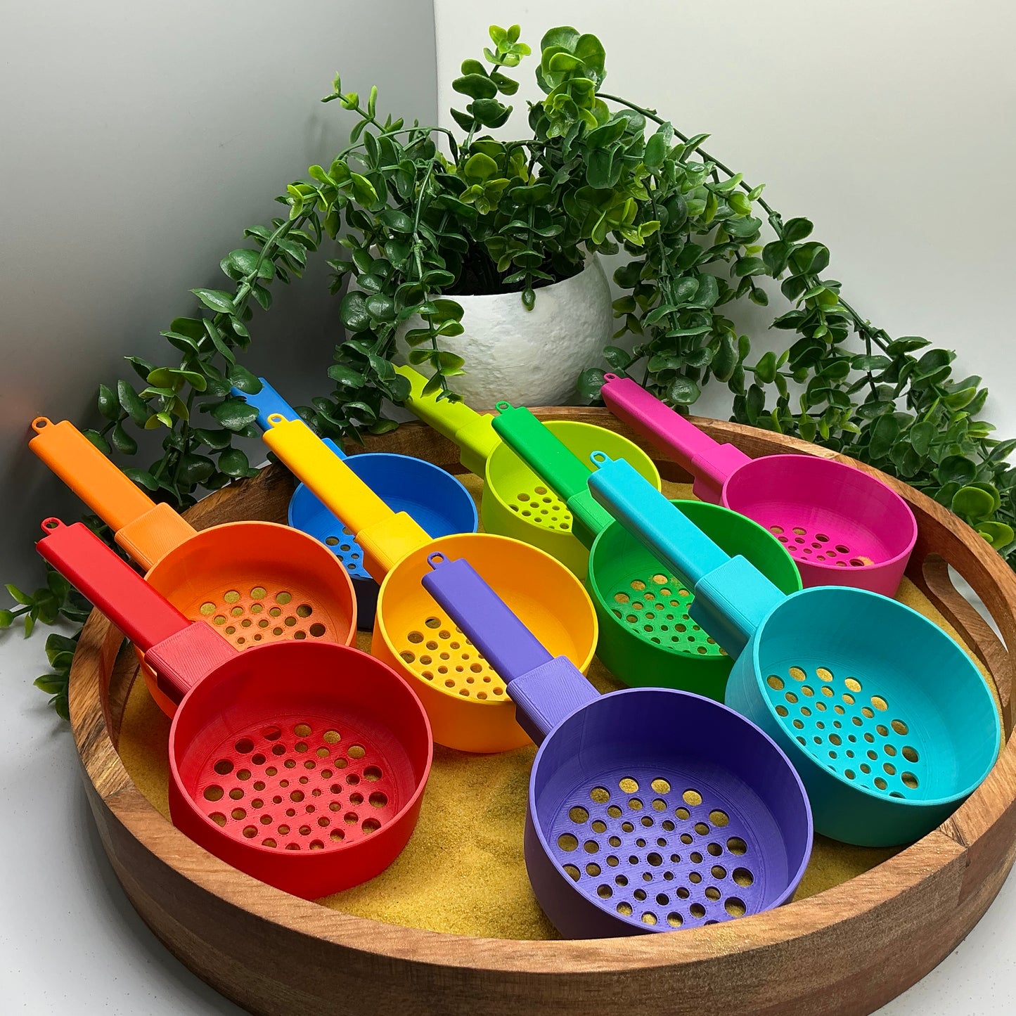 Sand & Water Sieve Set (2 Piece) Sieve Set for Sand Tray & Water Trays - 3D printed eco-friendly toy by Sarah's 3D Prints