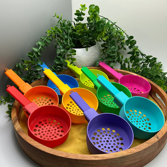 Sand & Water Sieve Set (2 Piece) Sieve Set for Sand Tray & Water Trays - 3D printed eco-friendly toy by Sarah's 3D Prints
