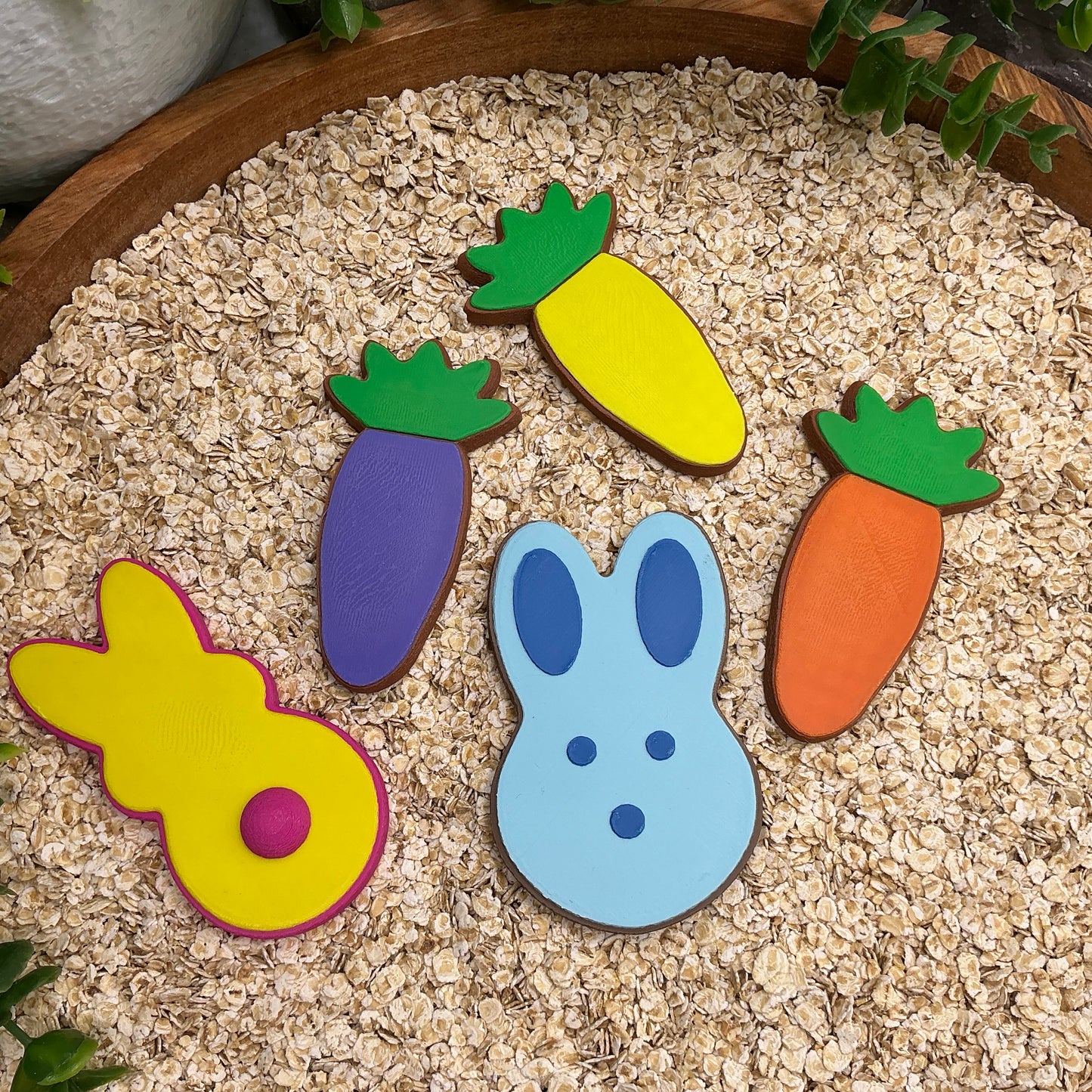 pretend food play kitchen role  play 5 piece set rabbit & carrots cookies
