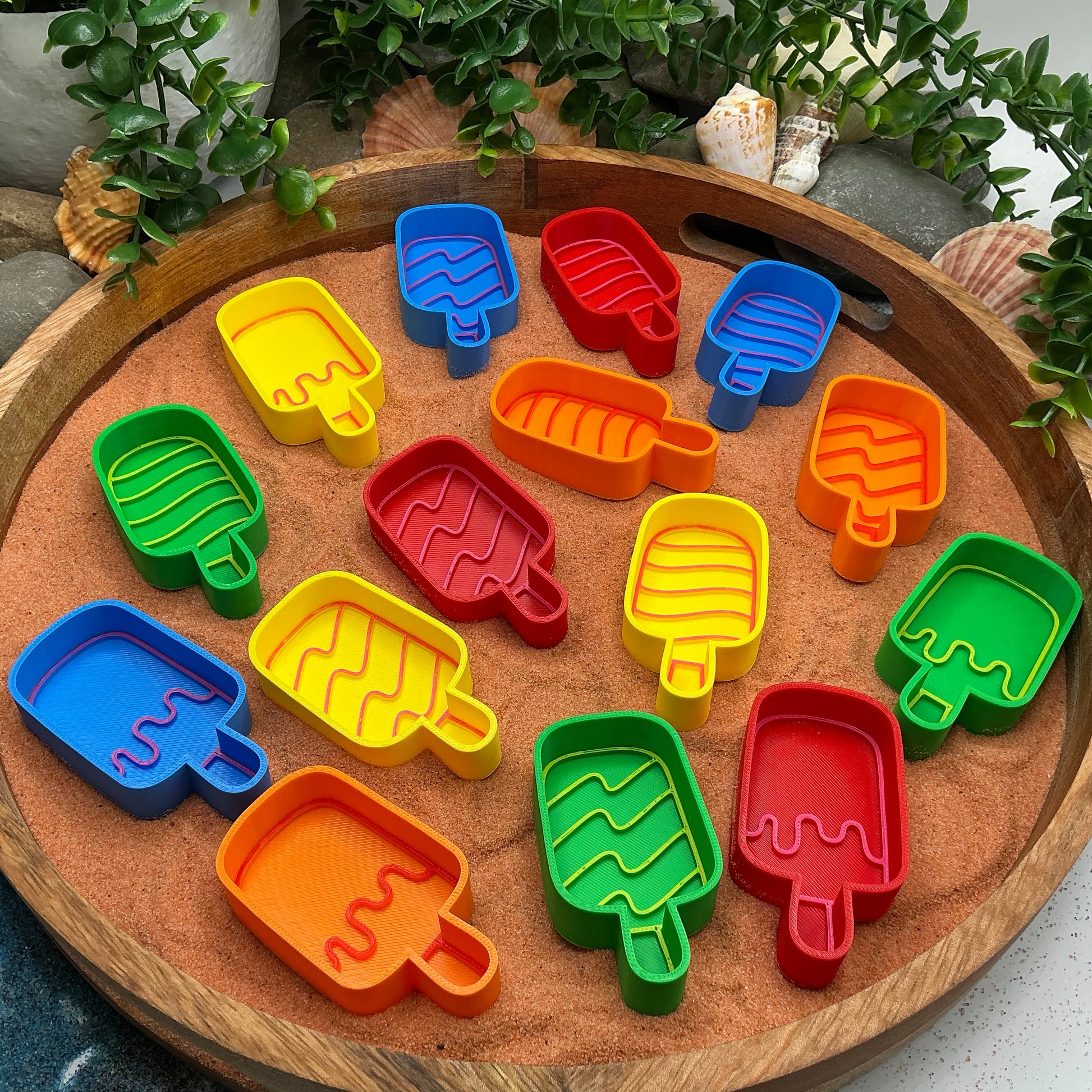 3D-printed ice cream lollies sensory fill shape set - 15 piece with 3 each of yellow, red, orange, blue and green - view 7 of 13