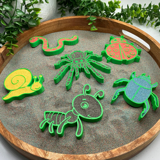 Spring Garden Insect Sensory Trays 6 Piece Set - 3D printed eco-friendly toy by Sarah's 3D Prints