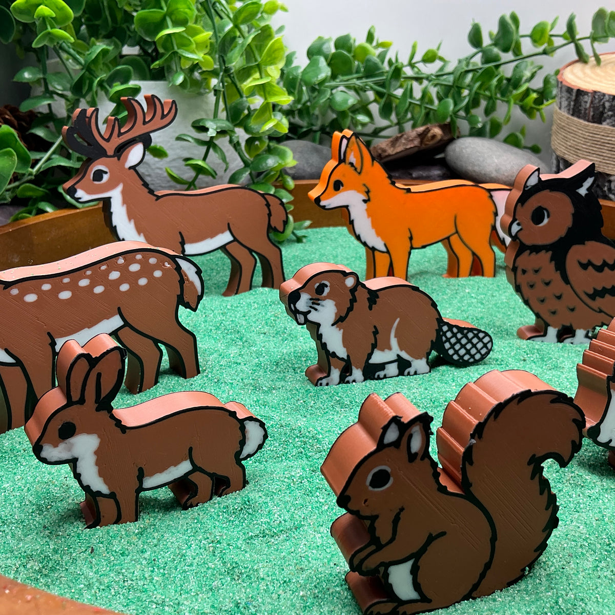 Forest Animals 8 Piece Figure Set - Woodland Small World Play Figures