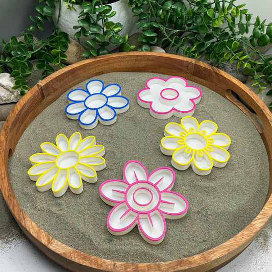 3D-printed flower fill shapes sensory filling tray, 5-piece spring and summer set for tuff trays - view 1 of 12