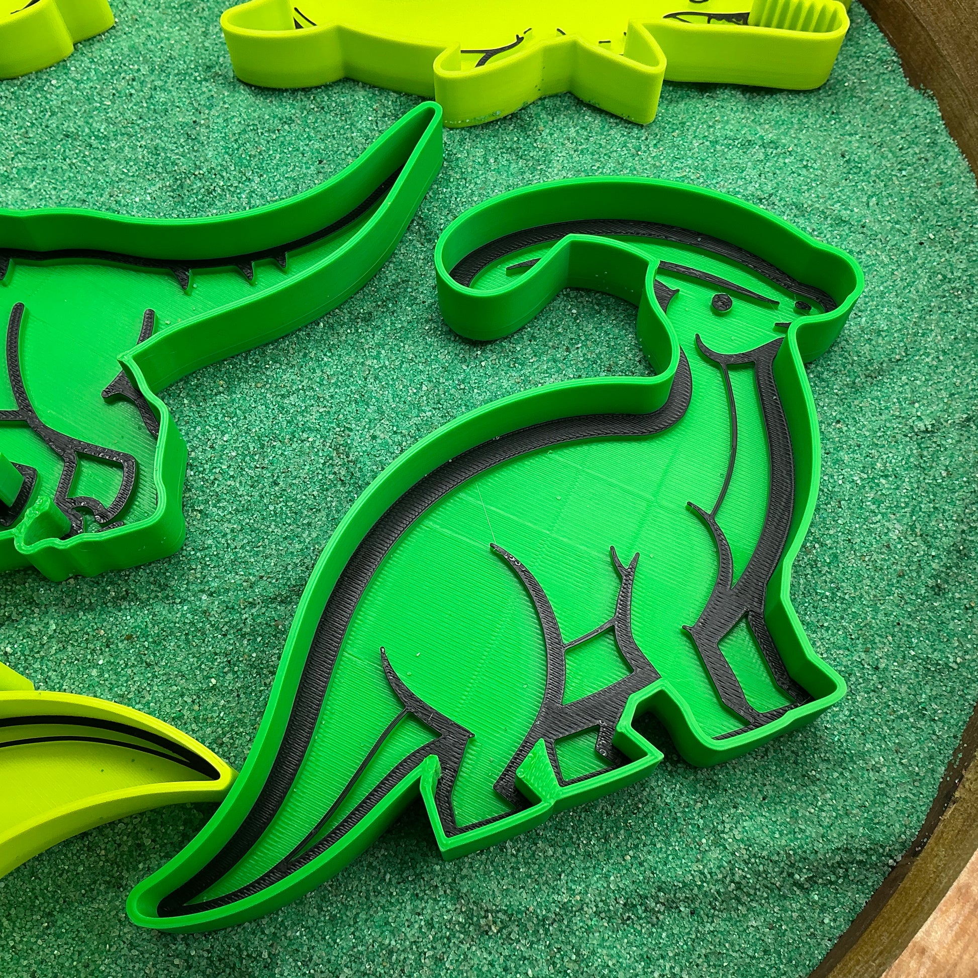 3D-printed dinosaur sensory fill shape set - 5 piece with Ankylosaurus, Mosasaurus, Pterodactyl, Velociraptor and Parasaurolophus - view 5 of 15